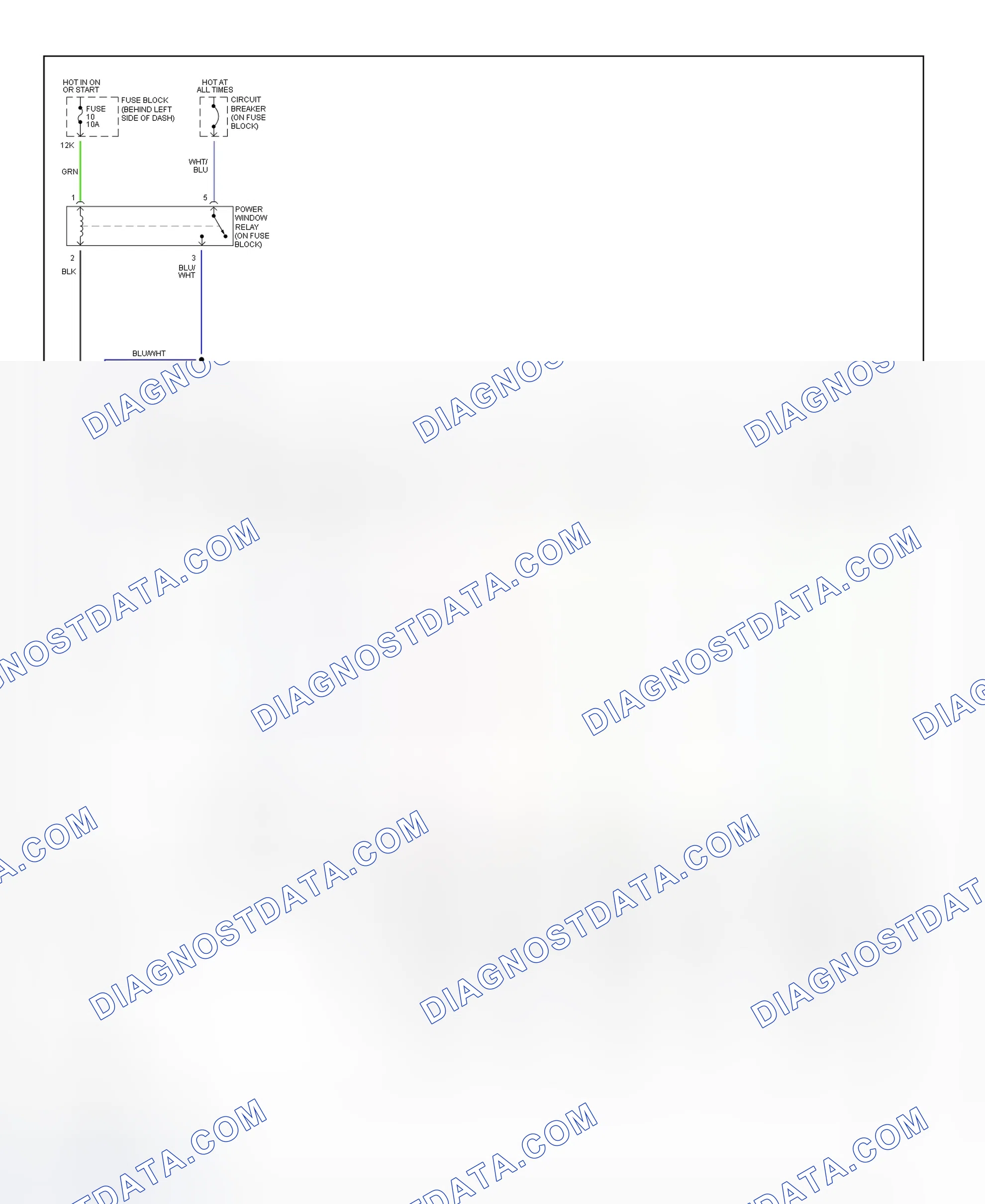 Fig. 6: Power Window System Wiring Diagram (Sentra)