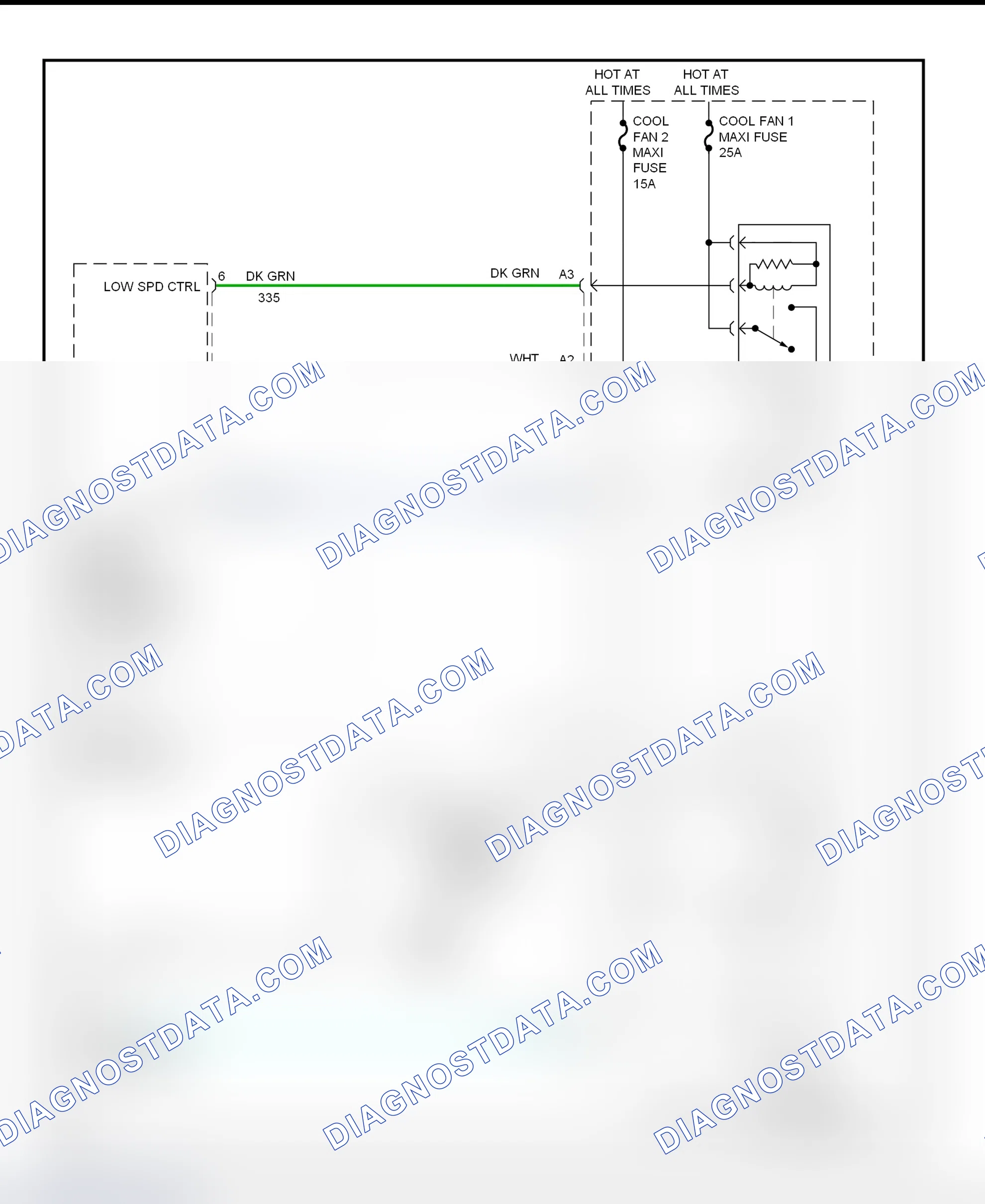 Scheme 38: Cooling Fan System Wiring Diagram (1999 Regal 3.8L VIN 1)