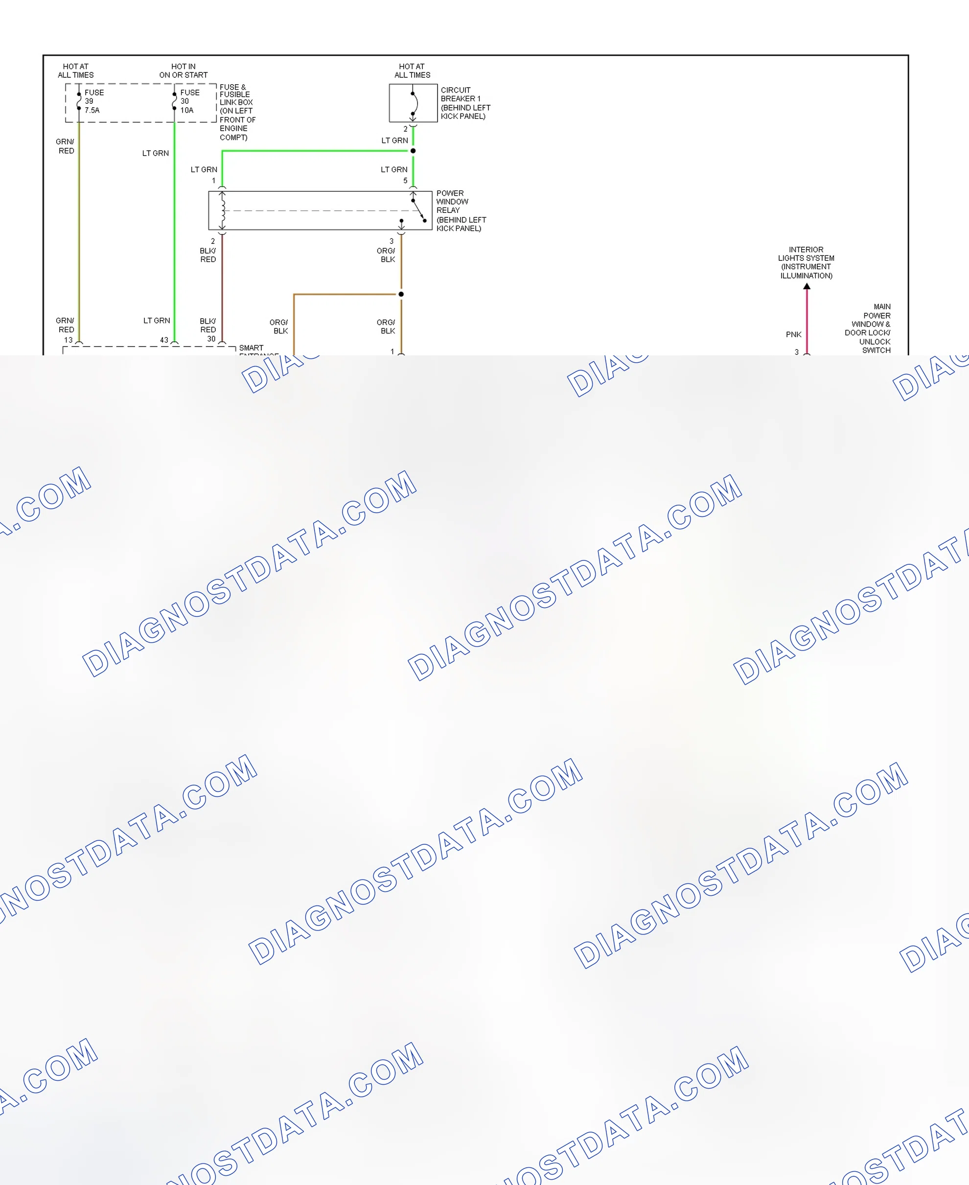 Scheme 4: Power Window System Wiring Diagram (Quest)
