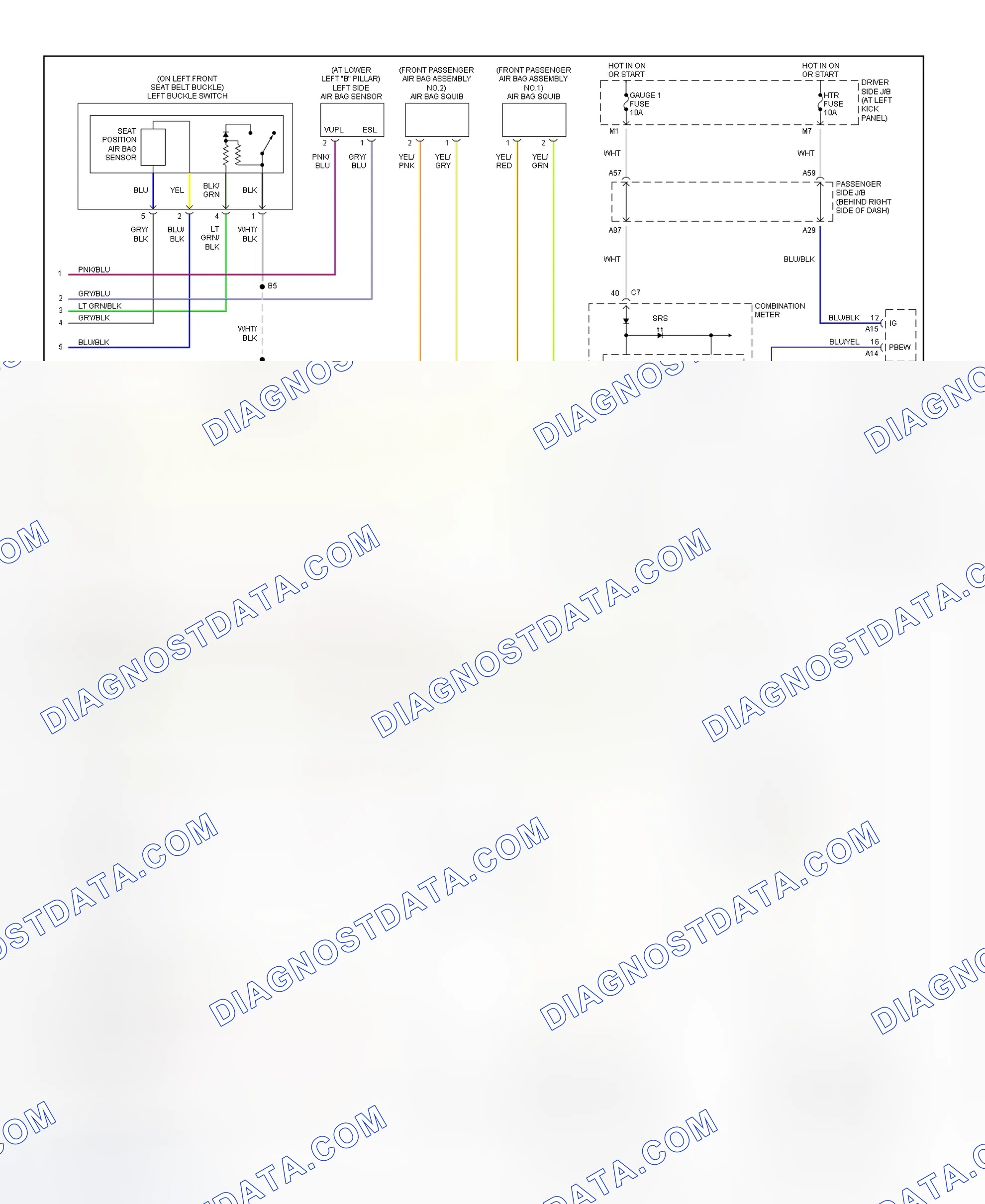 Scheme 2: Air Bag System Wiring Diagram (ES300-2 Of 2)
