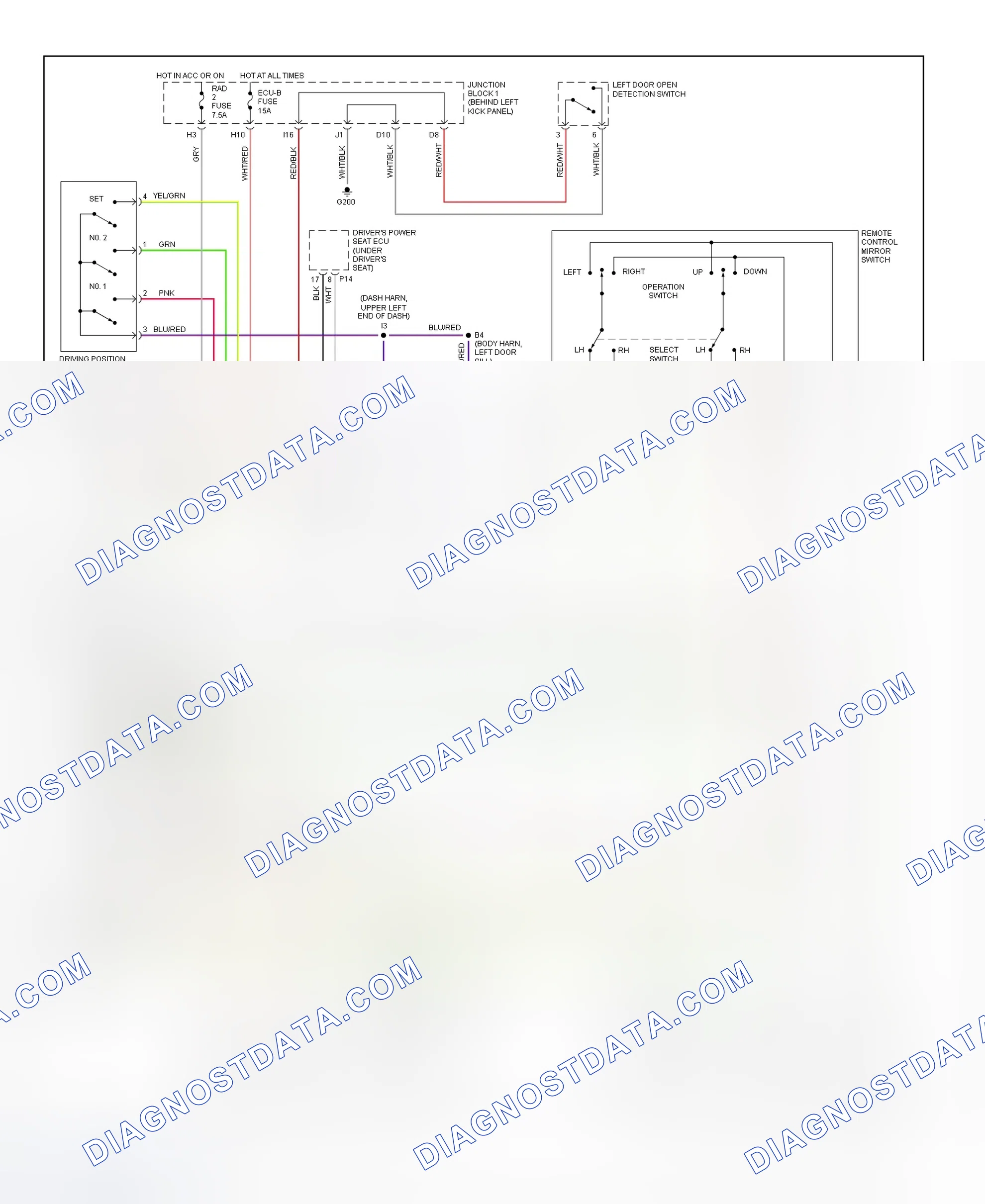 Scheme 19: Power Memory Mirror Schematic (SC300 & SC400)