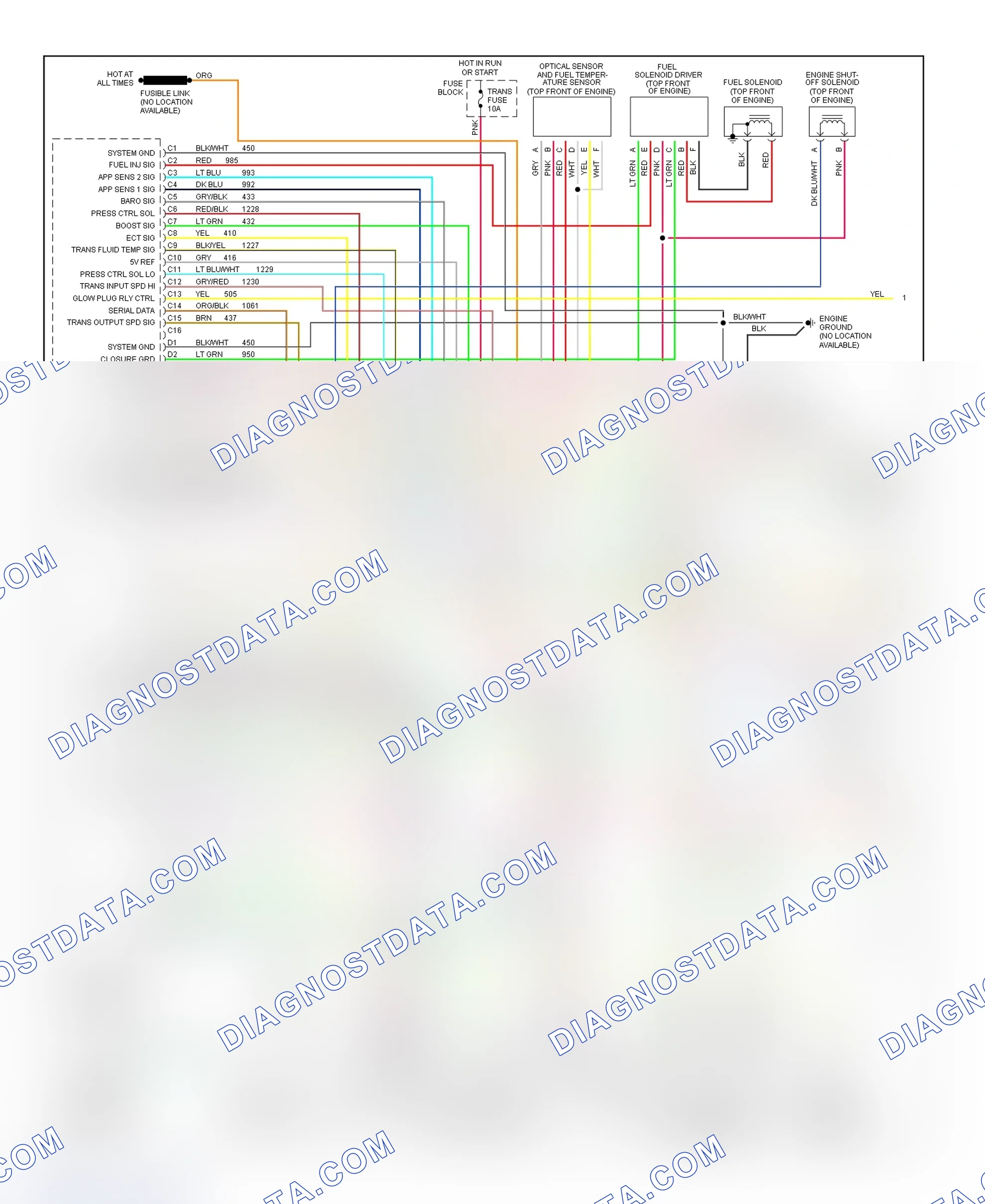 Scheme 235: Wiring Diagram ("P" Series - 6.5L VIN F - 1 Of 2)