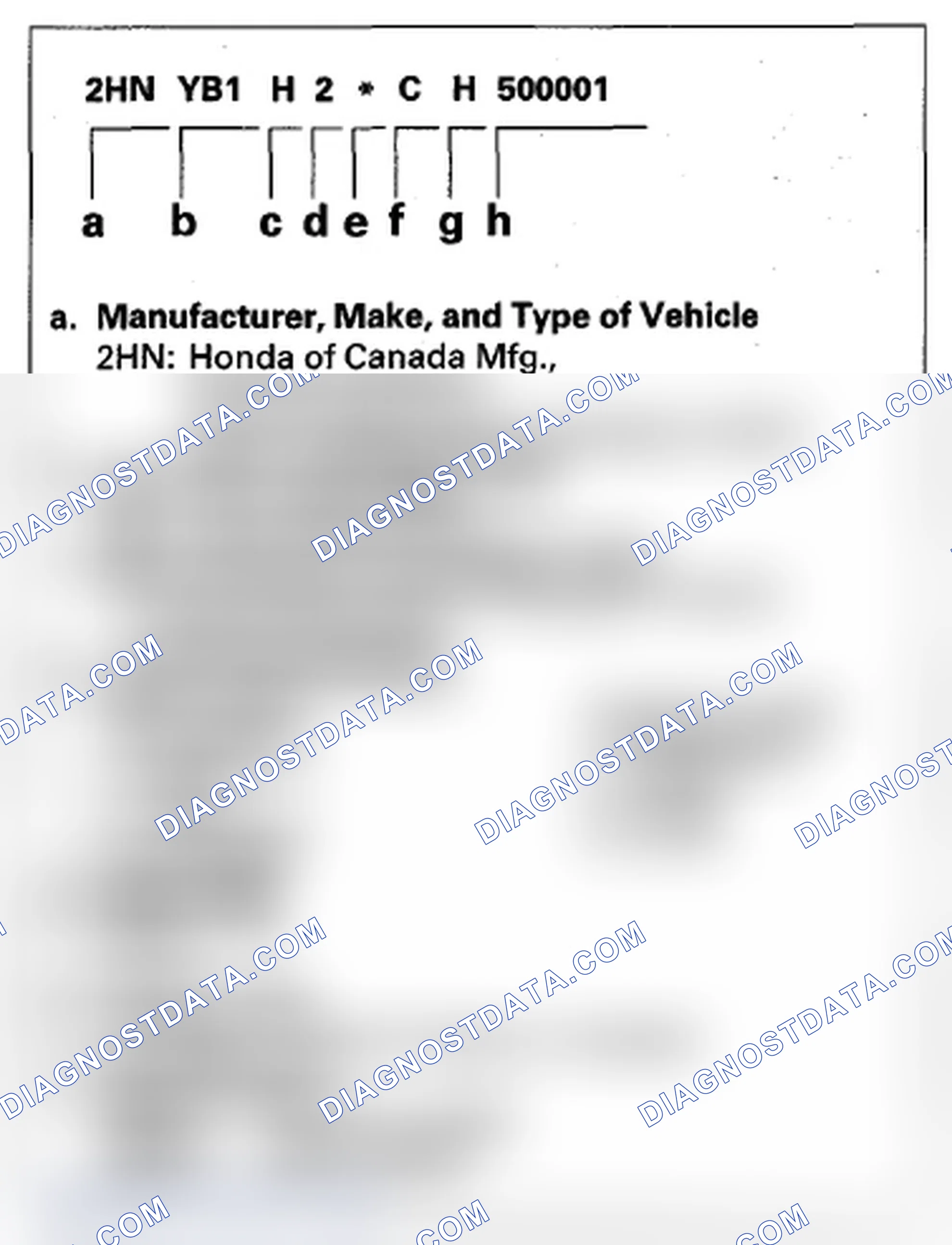 Scheme 11: Vehicle Identification Number