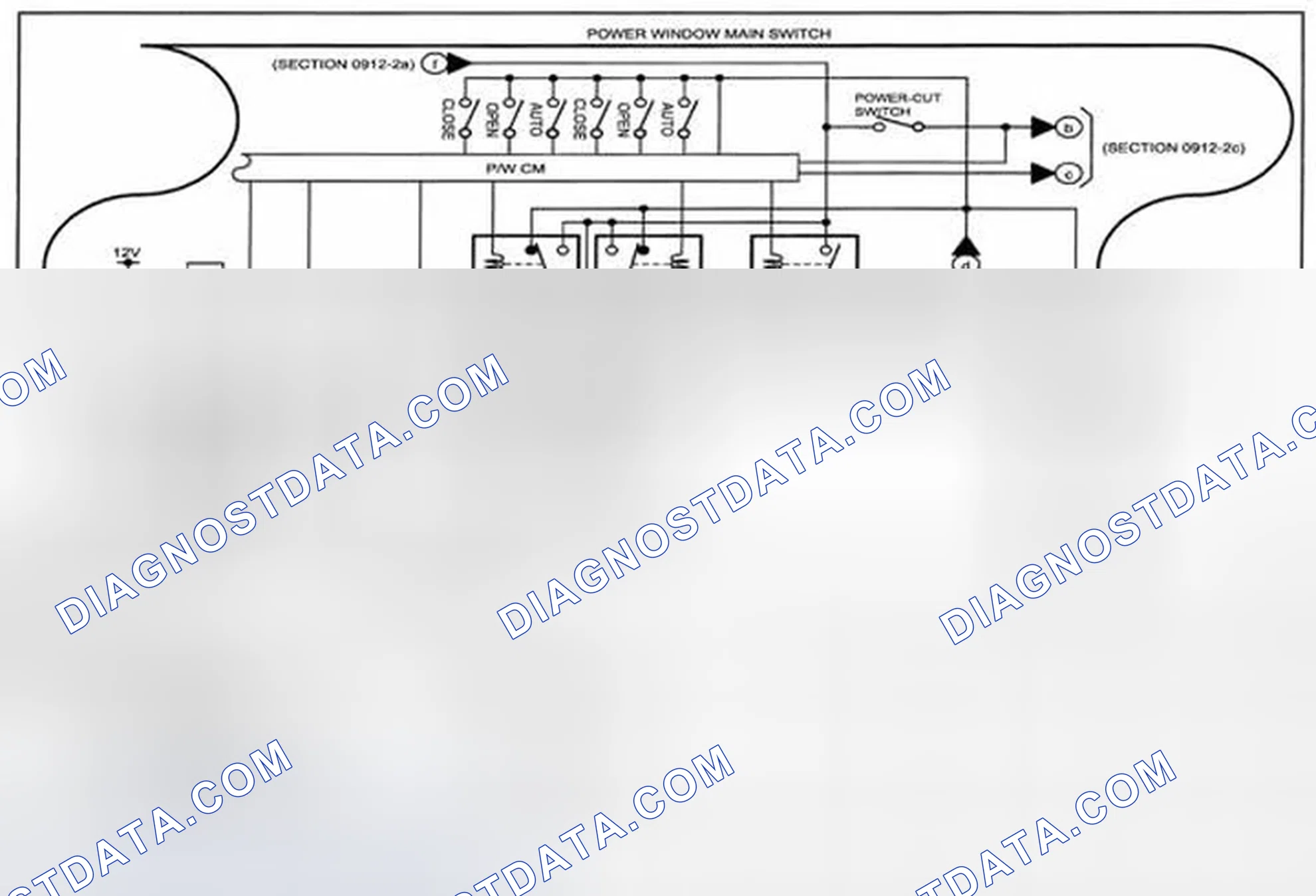 Scheme 166: Power Window System Wiring Diagram - 0912-2b (1 Of 2)