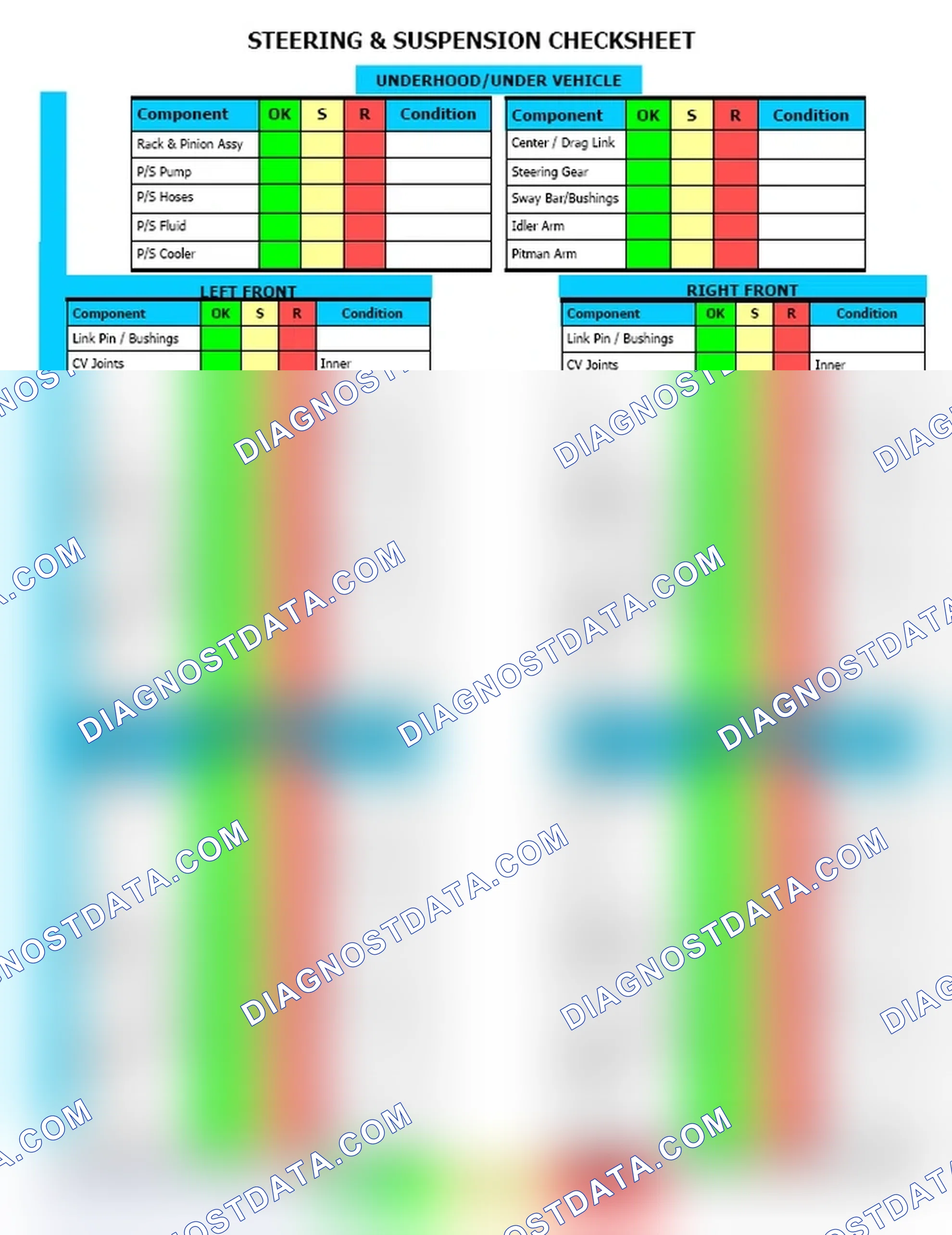 Scheme 12: Steering & Suspension Checksheet (2 Of 2)