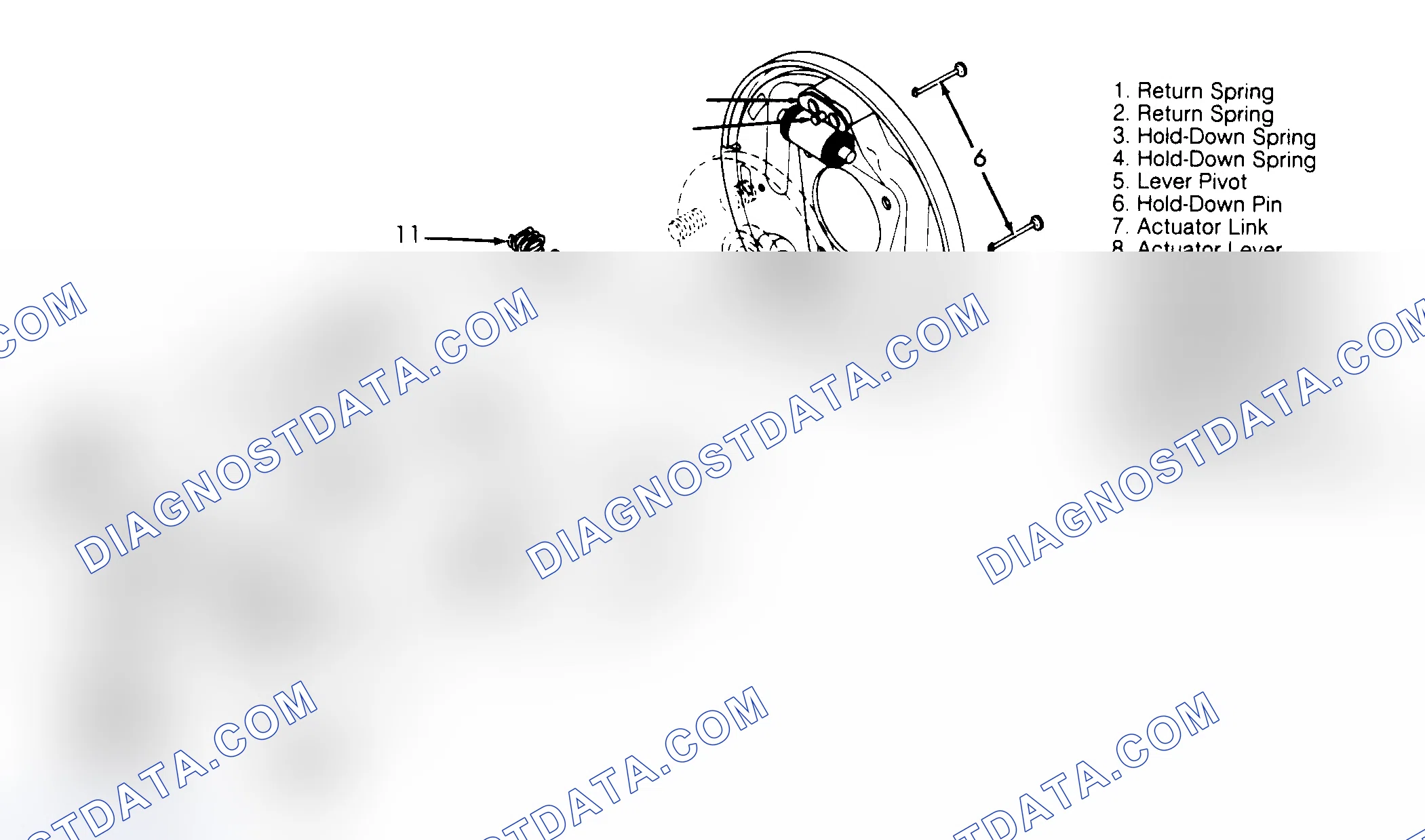 Scheme 15: Exploded View Of Rear Brake Shoe Assembly (Lumina APV, Silhouette & Trans Sport)