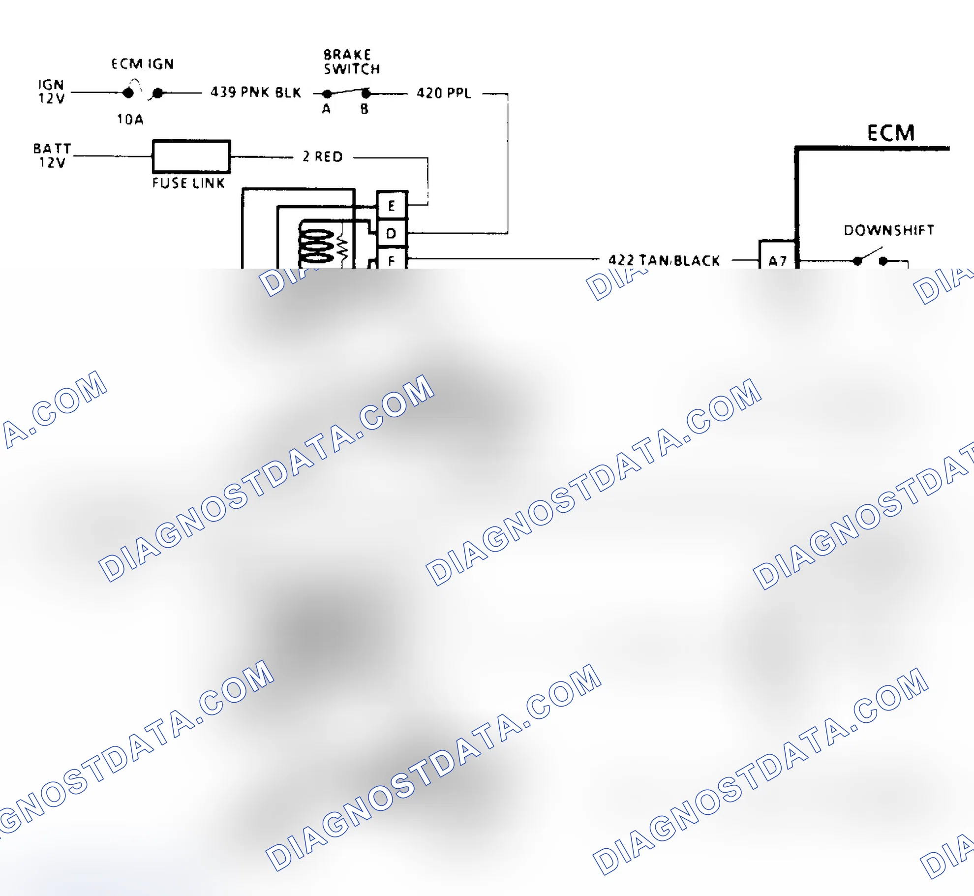 Scheme 136: THM 400 Downshift Control Electrical Diagnosis Schematic