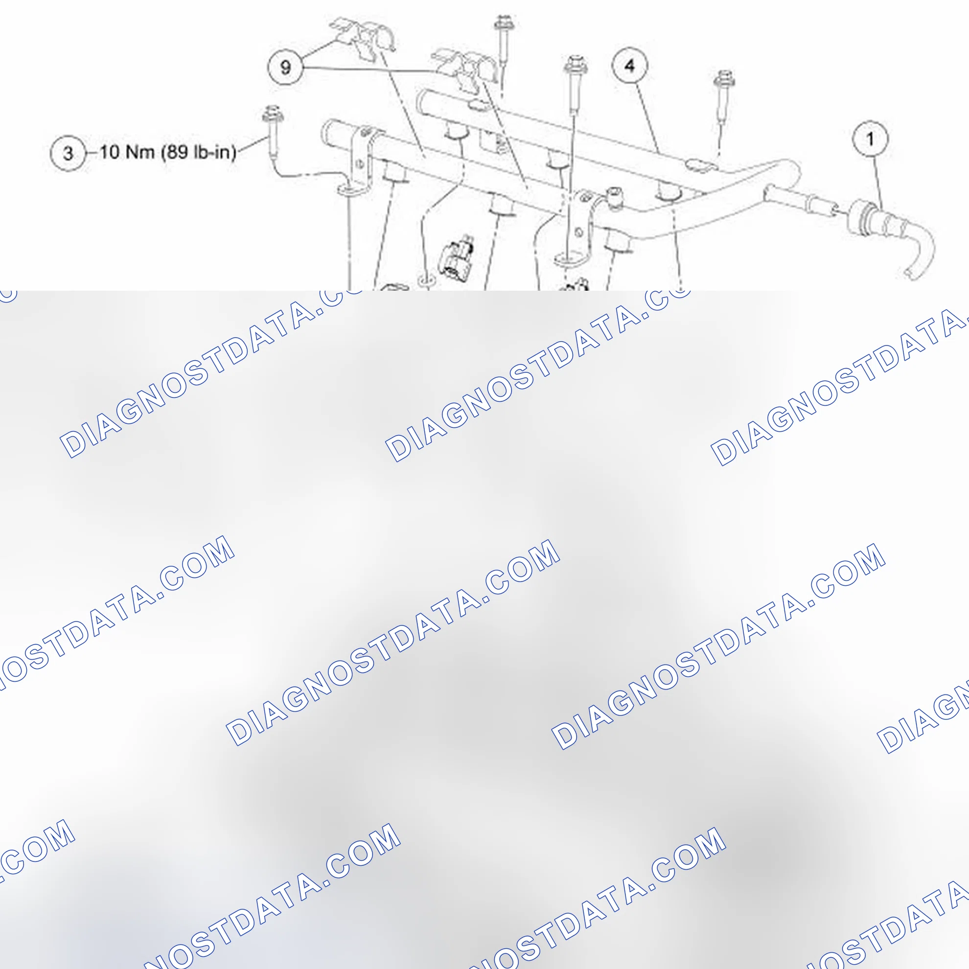 Scheme 1: Fuel Rail and Fuel Injector - Exploded View