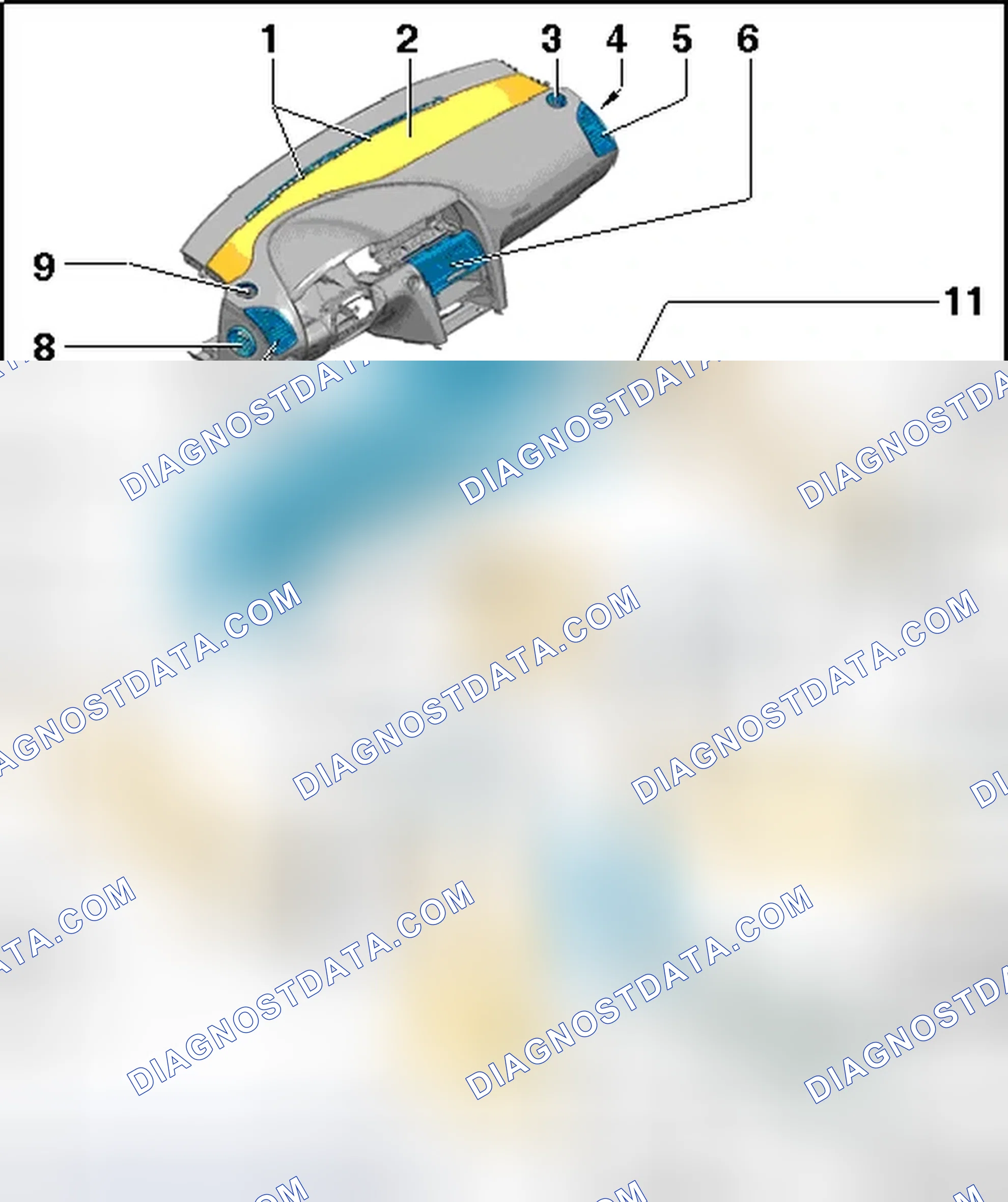 Scheme 14: INSTRUMENT PANEL VENTS AND AIR DUCTS IN FRONT (AND REAR) PASSENGER COMPARTMENT