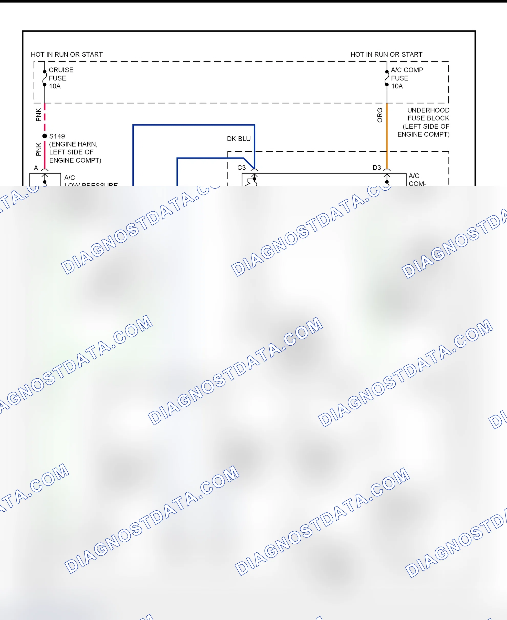 Scheme 22: A/C Compressor Clutch Control Circuit Wiring Diagram (2001 Eldorado)