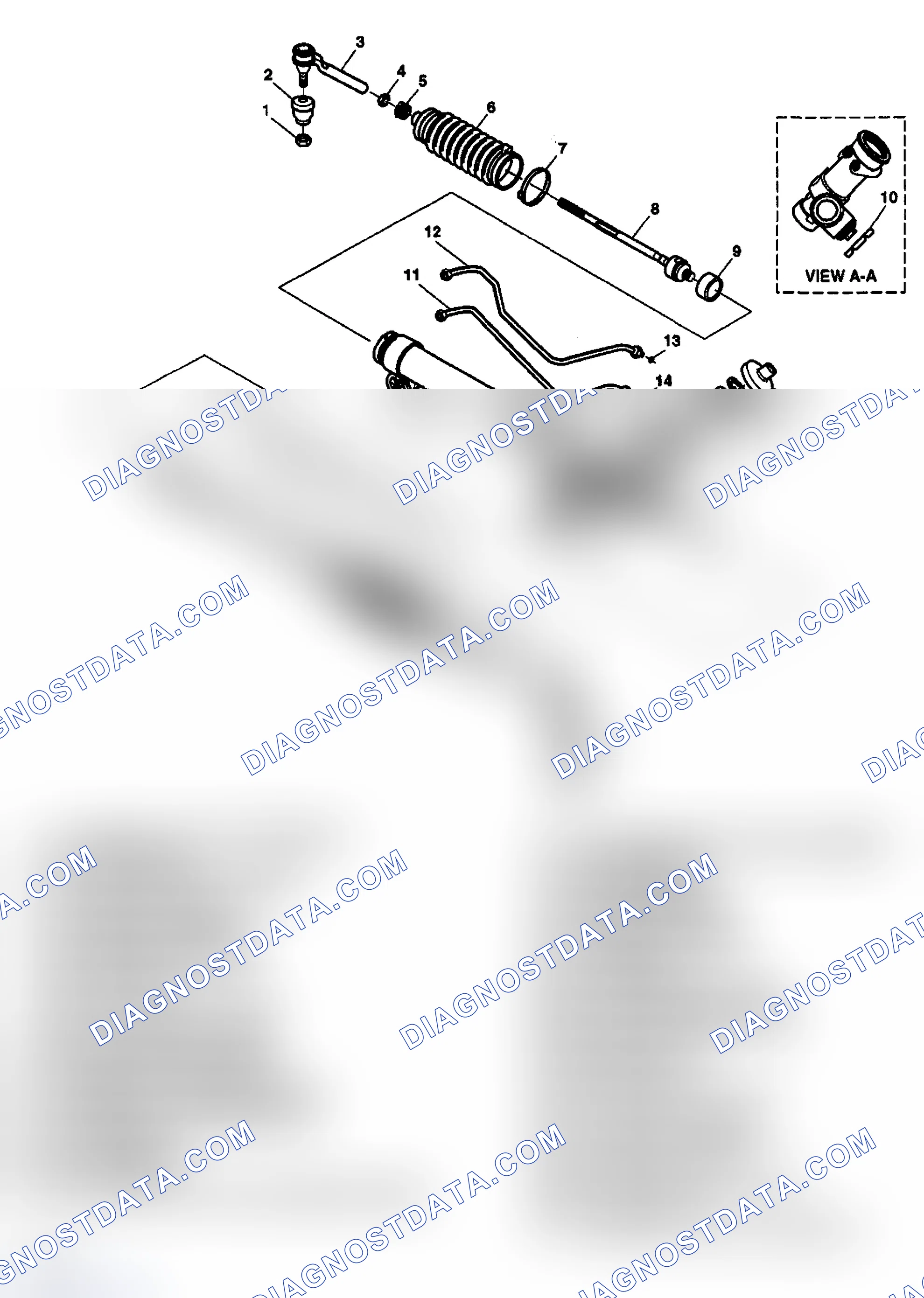 Scheme 4: Power Steering Gear Disassembled View (Rack & Pinion)