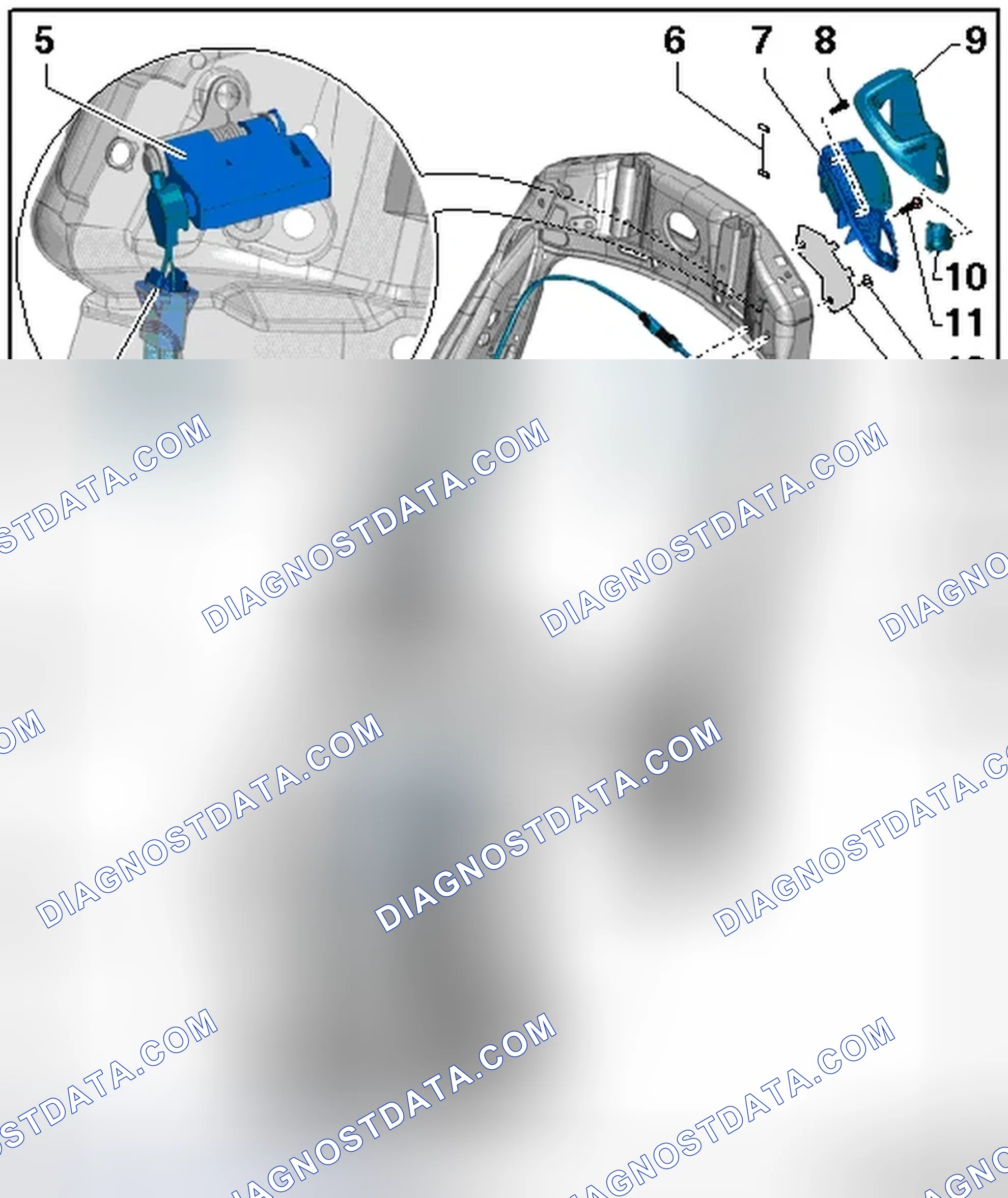 Scheme 559: ENTRY ASSISTANCE, SEATBACK RELEASE ASSEMBLY OVERVIEW
