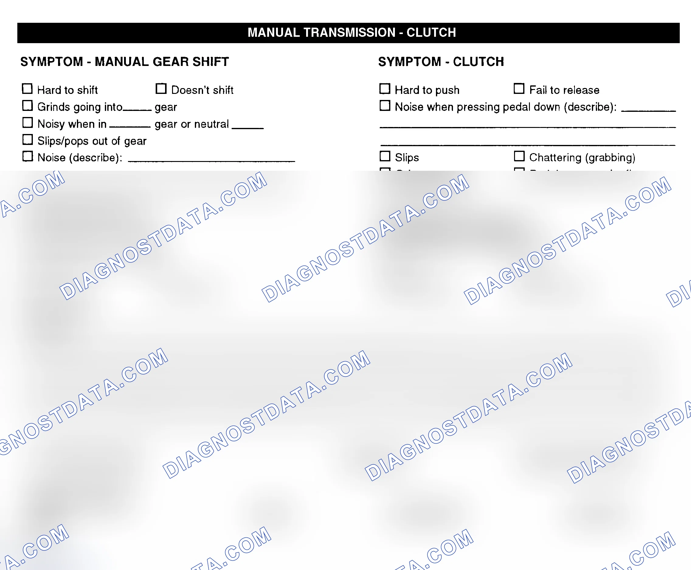 Scheme 10: Manual Transmission & Clutch