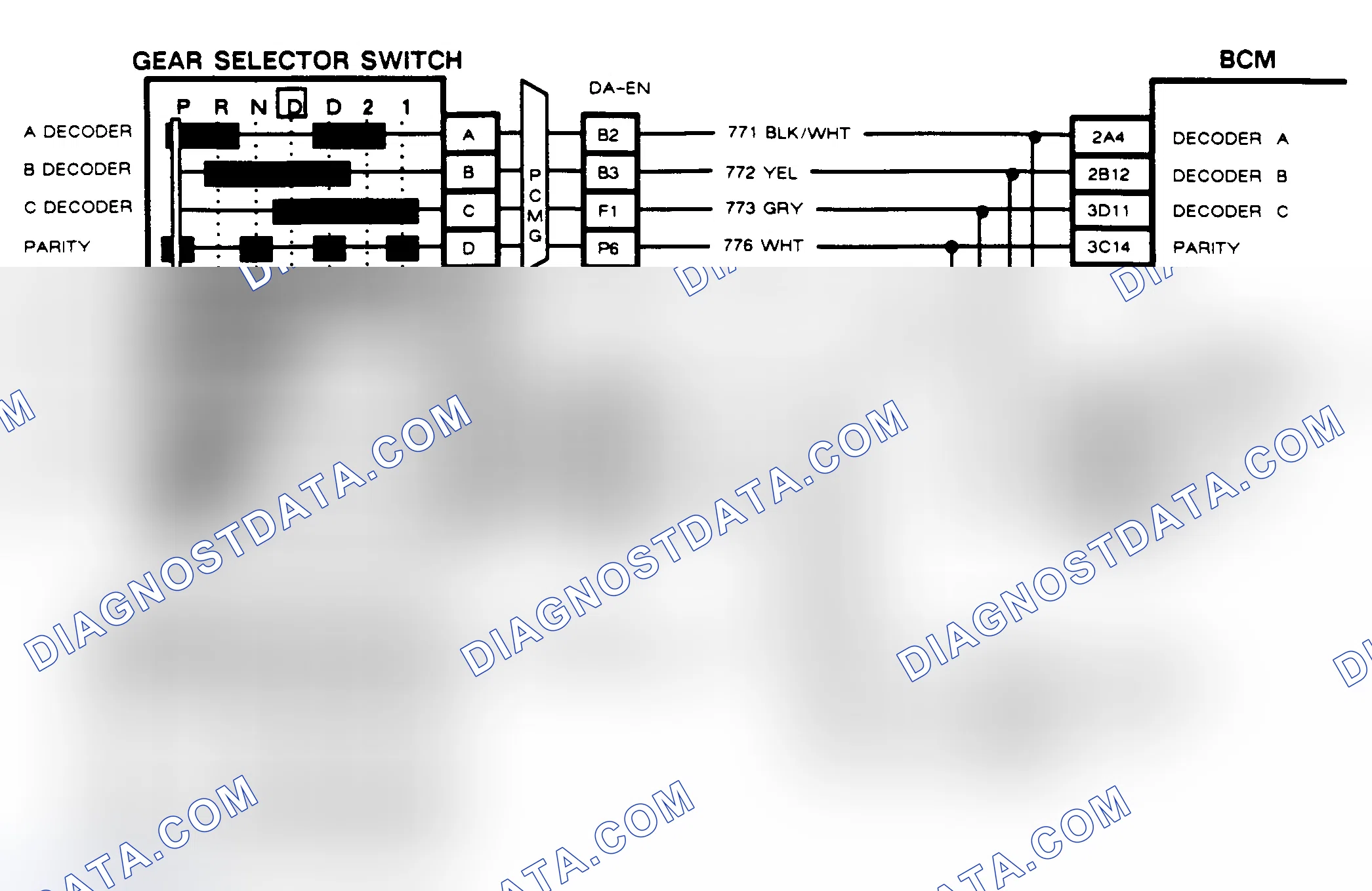 Scheme 106: CODE B127, GEAR SELECTOR SWITCH CIRCUIT