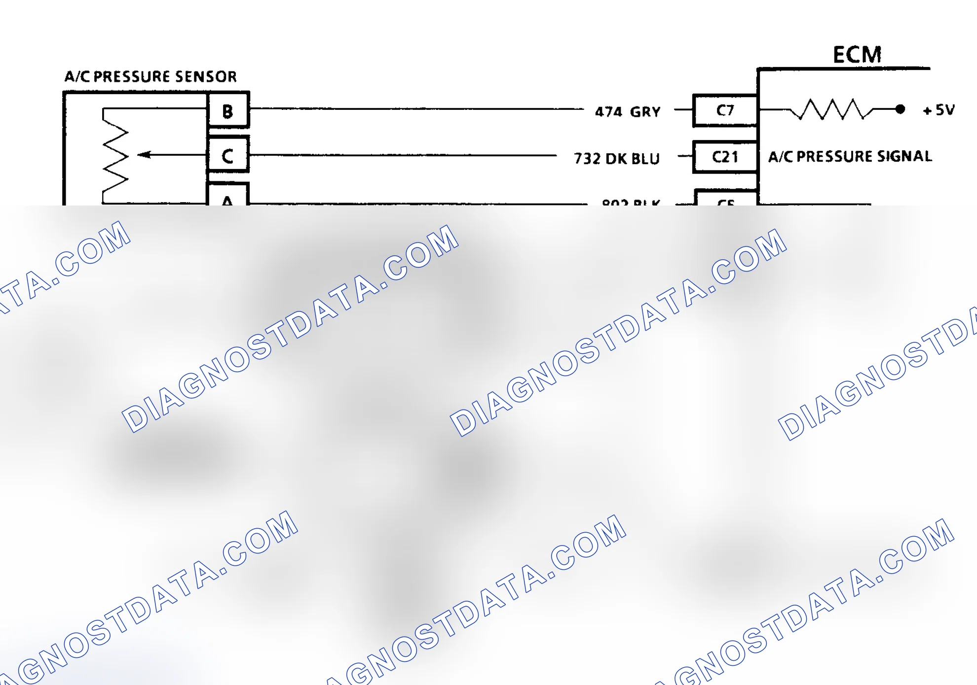 Scheme 210: Code 66, Schematic, A/C Pressure Sensor