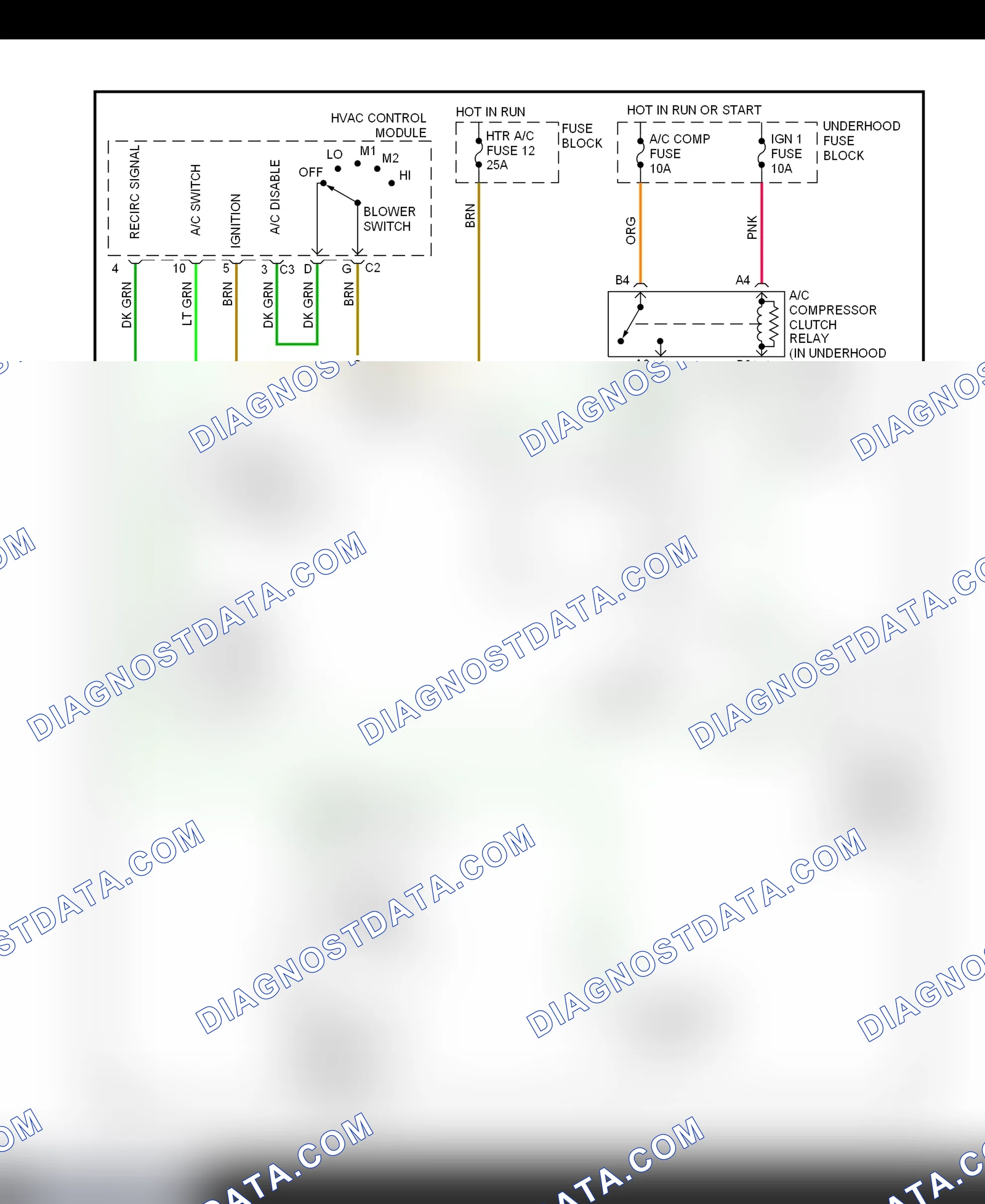 Scheme 11: A/C Compressor Clutch Control Circuit Wiring Diagram (2000 "C" & "K" Pickup - Diesel Engine)
