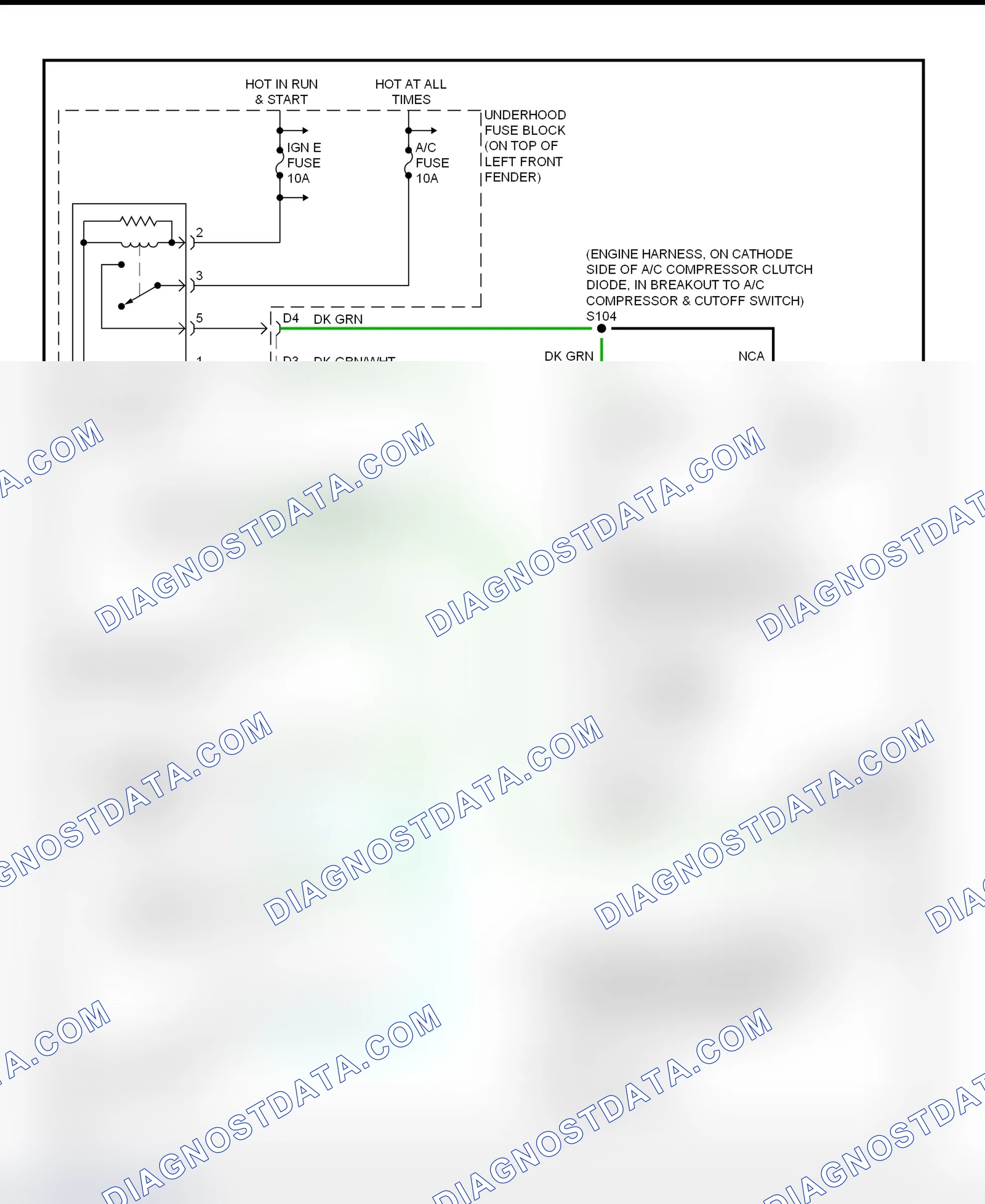 Scheme 4: A/C Compressor Clutch Control Circuit Wiring Diagram (Blazer, Bravada, Envoy & Jimmy - With Automatic A/C-Heater System)