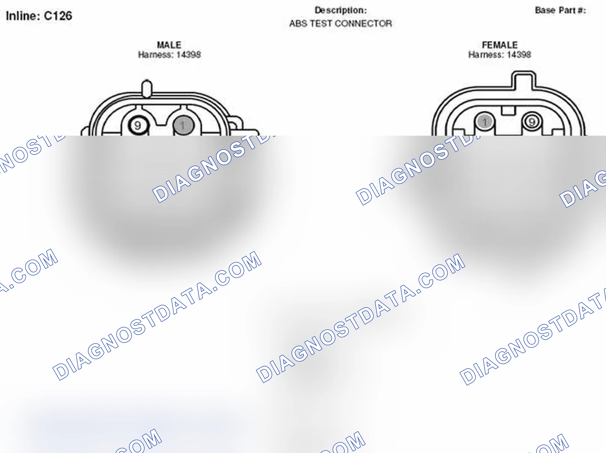 Scheme 26: Anti-Lock Brake System Test Connector End View (C126)