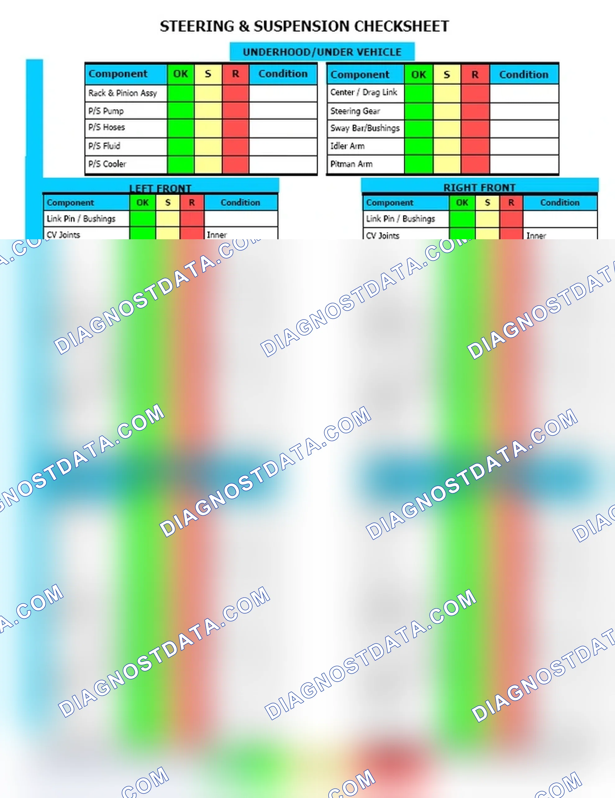 Scheme 12: Steering & Suspension Checksheet (2 Of 2)