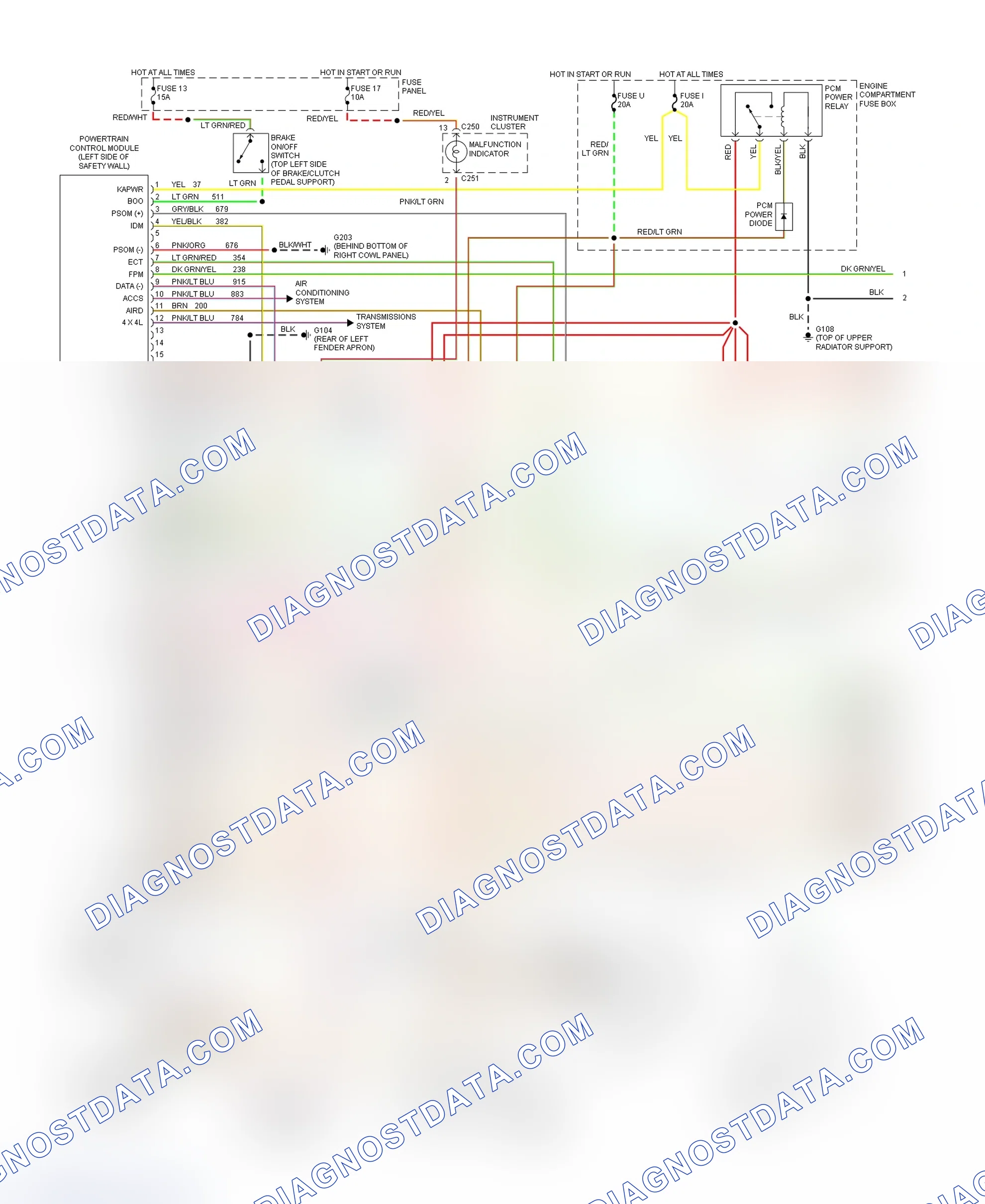 Scheme 75: Wiring Diagram (5.8L - 1 Of 2)