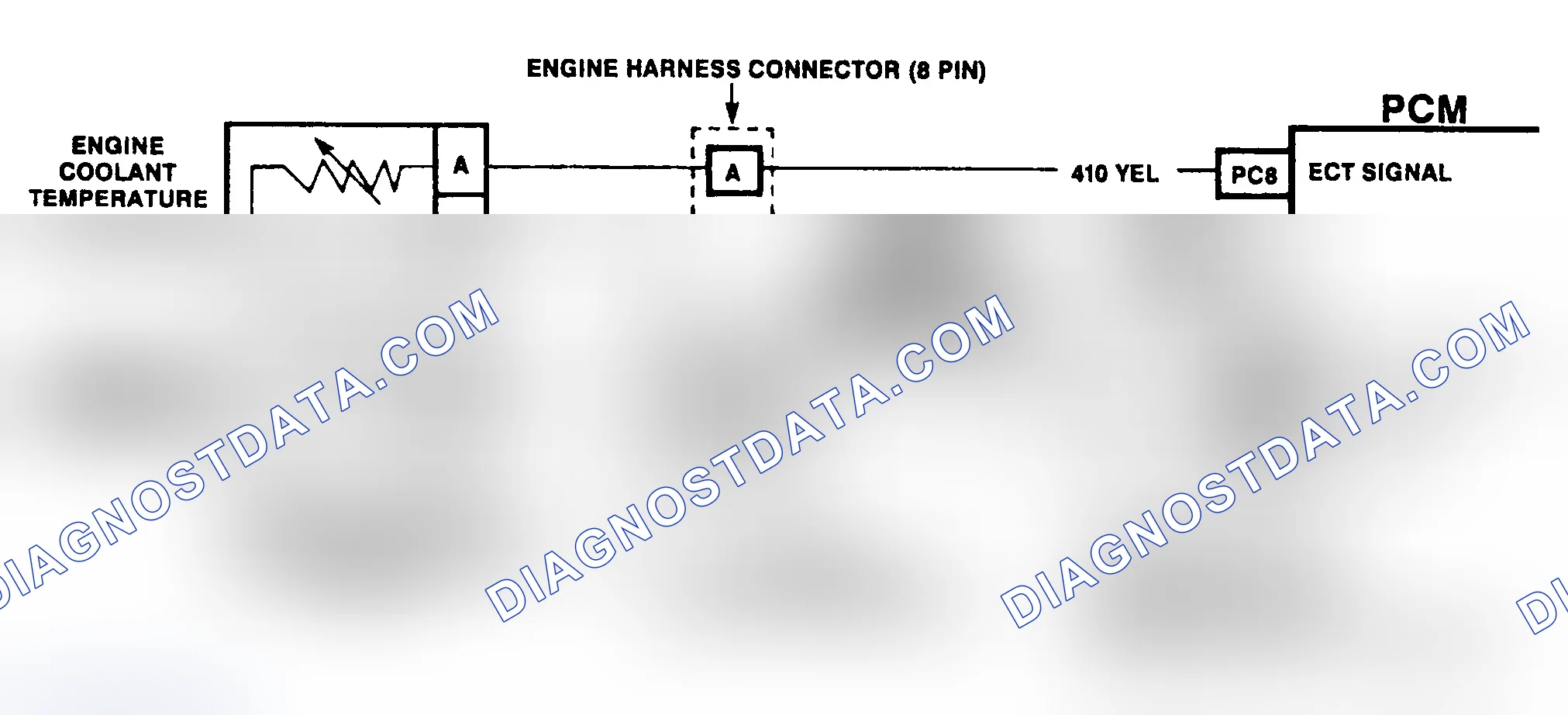 Scheme 175: DTC 14 Schematic ("C" & "K" Series) ECT Sensor Circuit Low (High Temperature Indicated