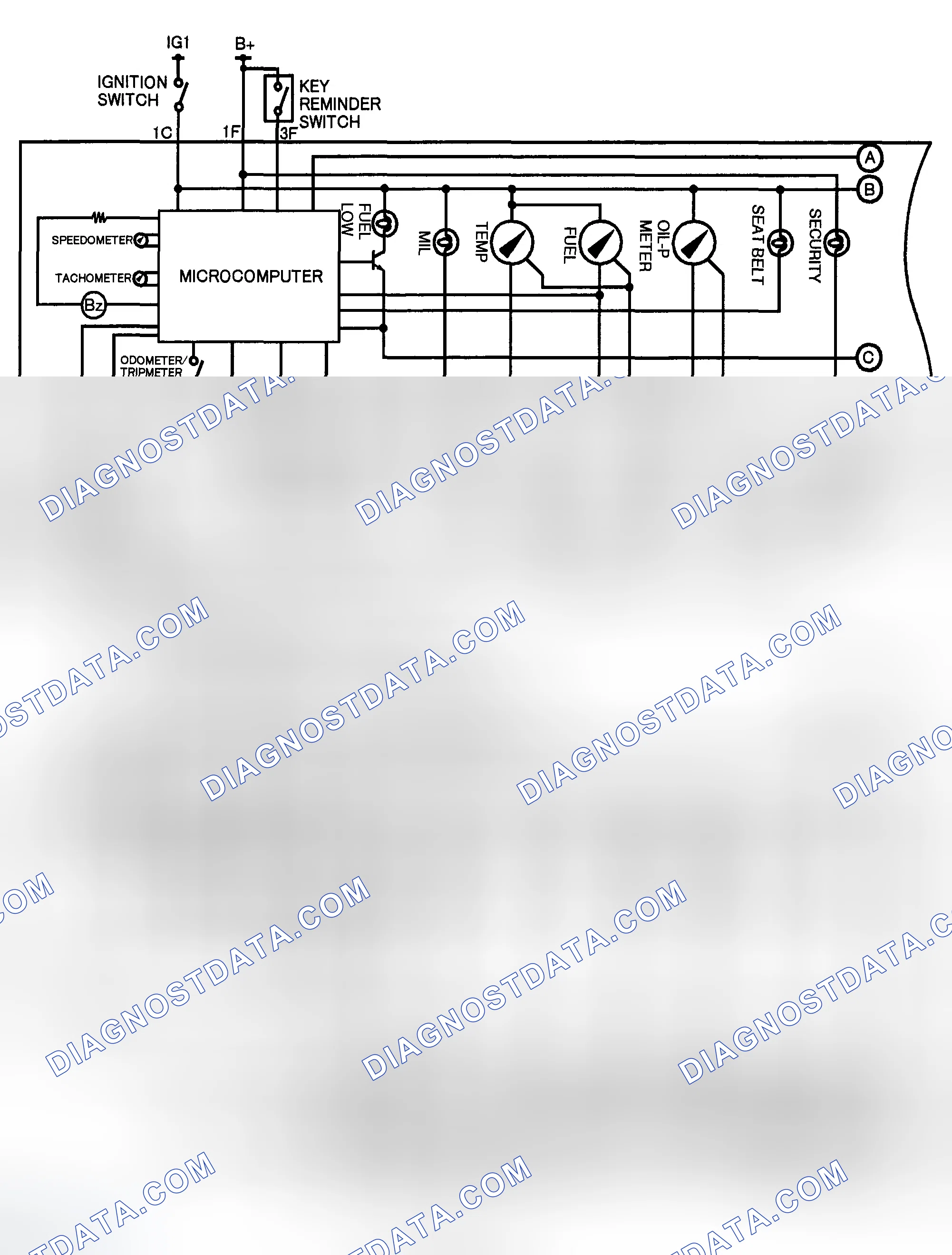 Scheme 1: INSTRUMENT CLUSTER SYSTEM WIRING DIAGRAM