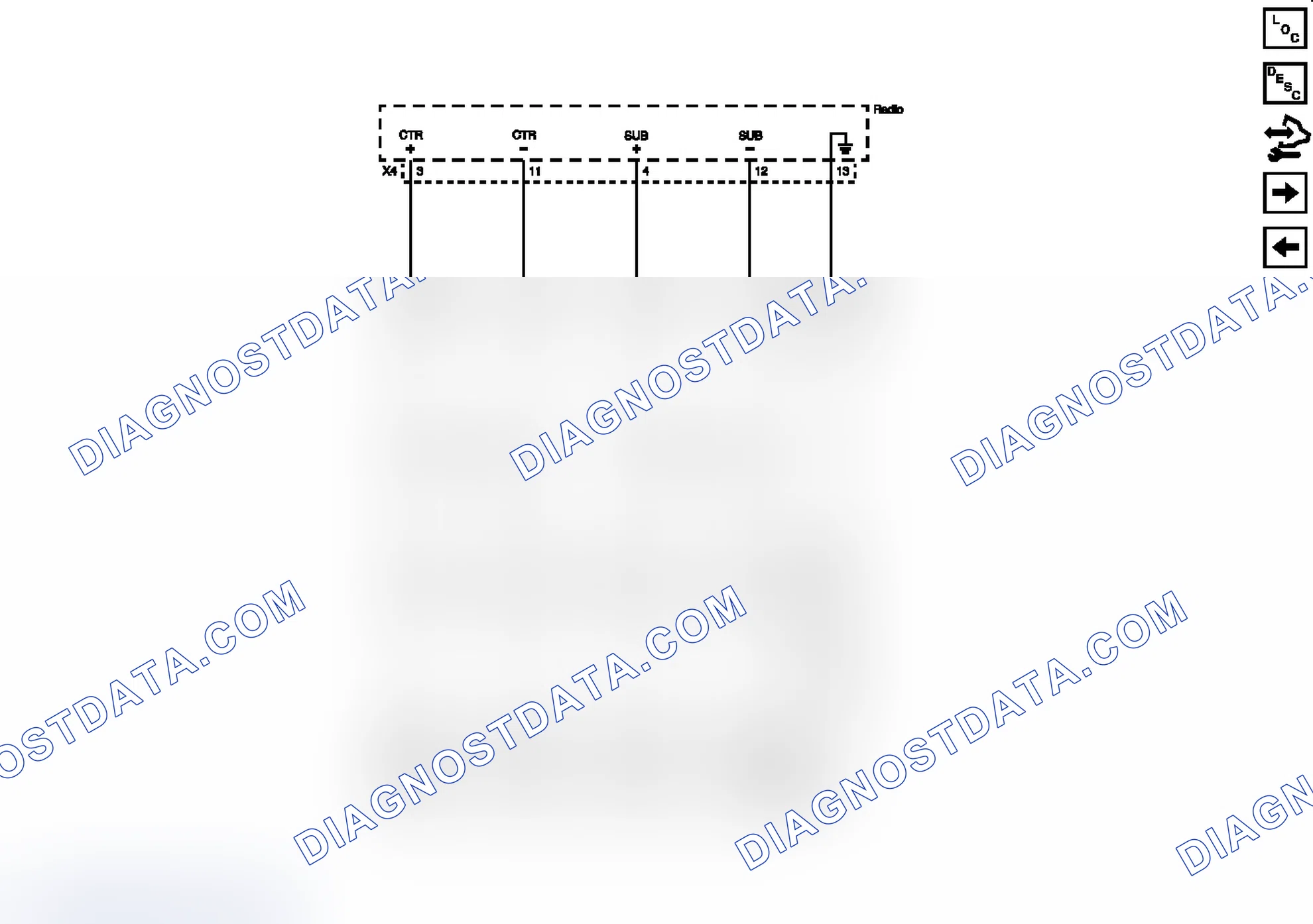 Scheme 4: Audio Amplifier Center and Subwoofer Audio Inputs (UQS)