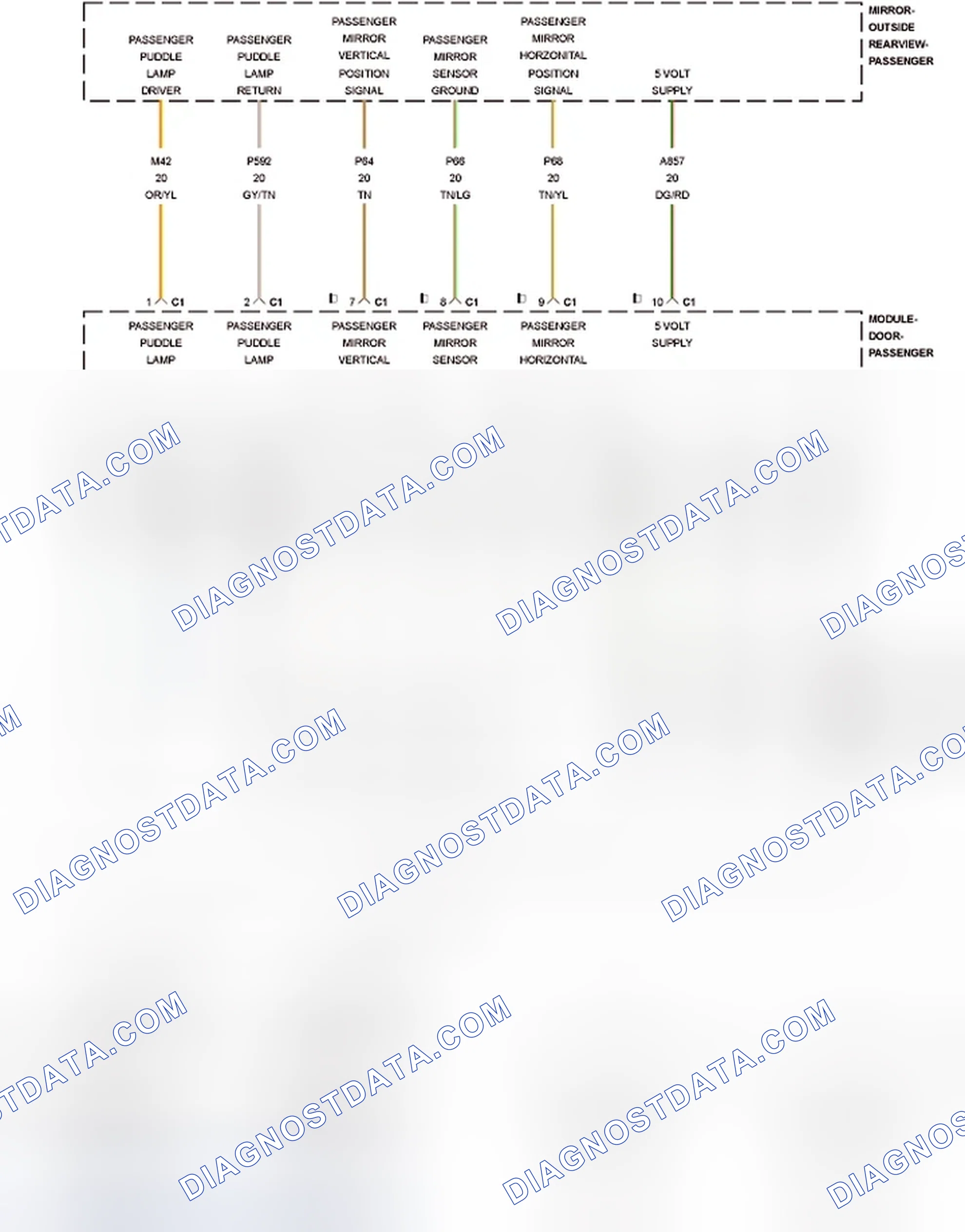 Scheme 255: B164E-11-PASSENGER MIRROR SIGNAL LAMP CONTROL - CIRCUIT SHORT TO GROUND