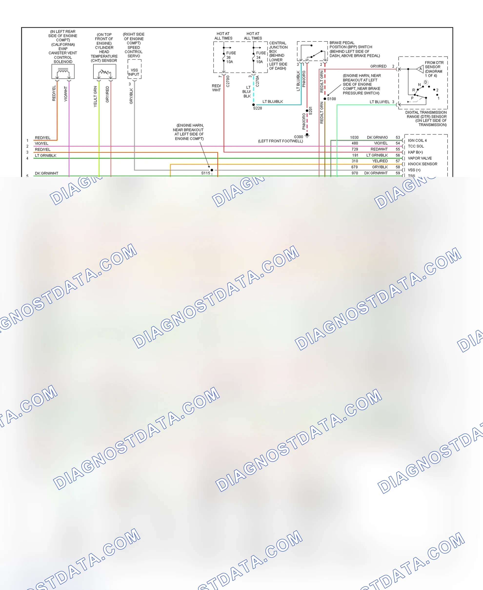 Scheme 67: PCM Wiring Diagram (Excursion & Pickup - F250/F350 Super Duty - 5.4L - 4 Of 4)