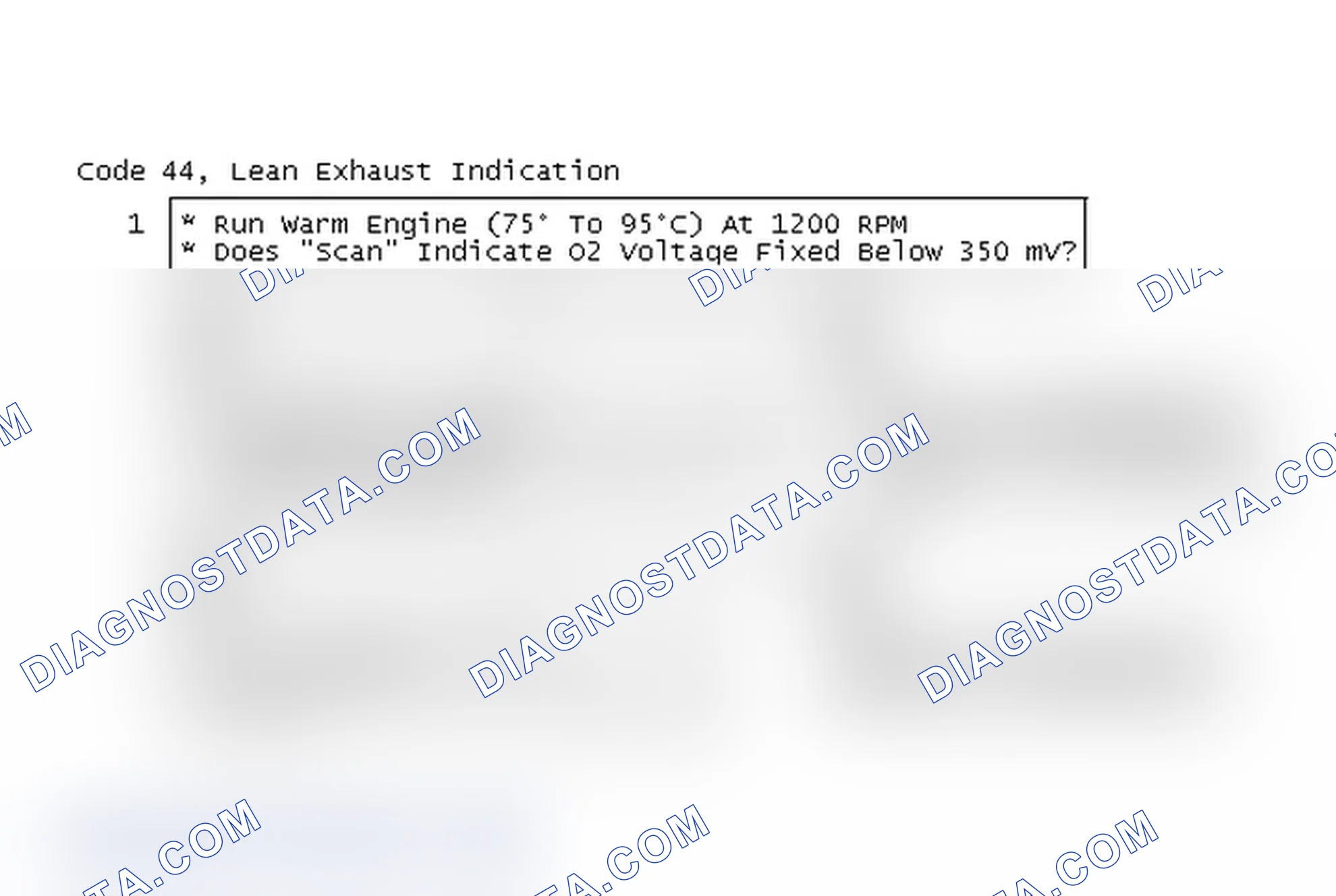 Scheme 76: Code 44, Lean Exhaust Indication