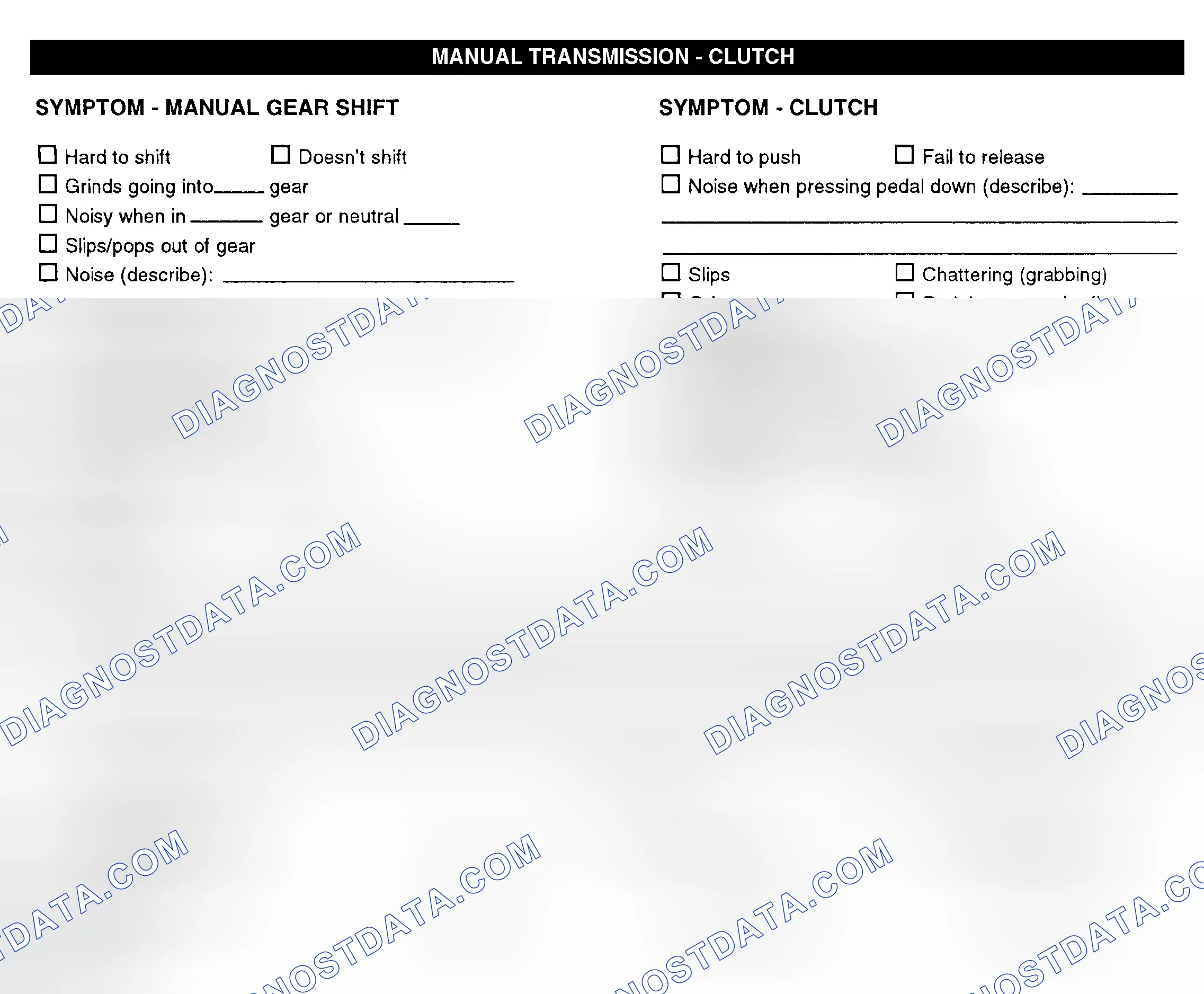 Scheme 10: Manual Transmission & Clutch
