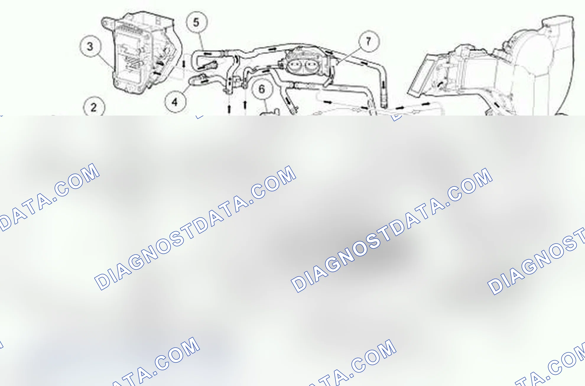 Scheme 6: Coolant Flow Diagram, 6.8L (2V) with Auxiliary Heat