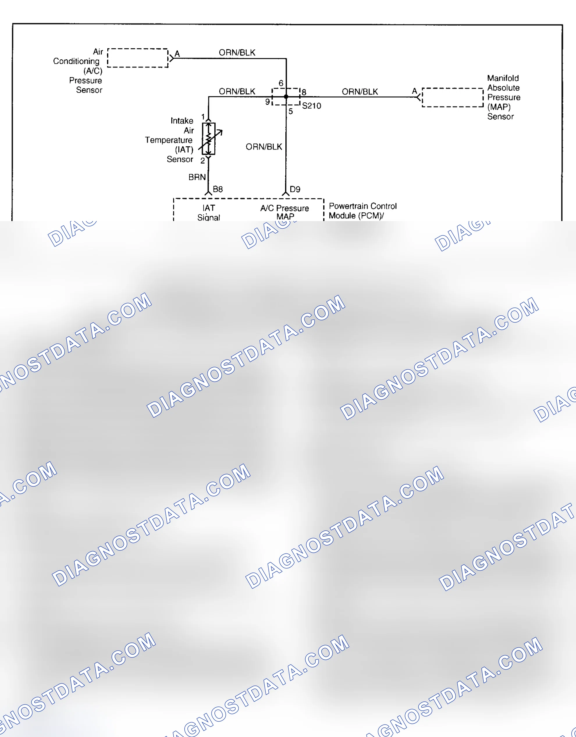 Scheme 214: DTC P1111: INTAKE AIR TEMPERATURE INTERMITTENT HIGH VOLTAGE