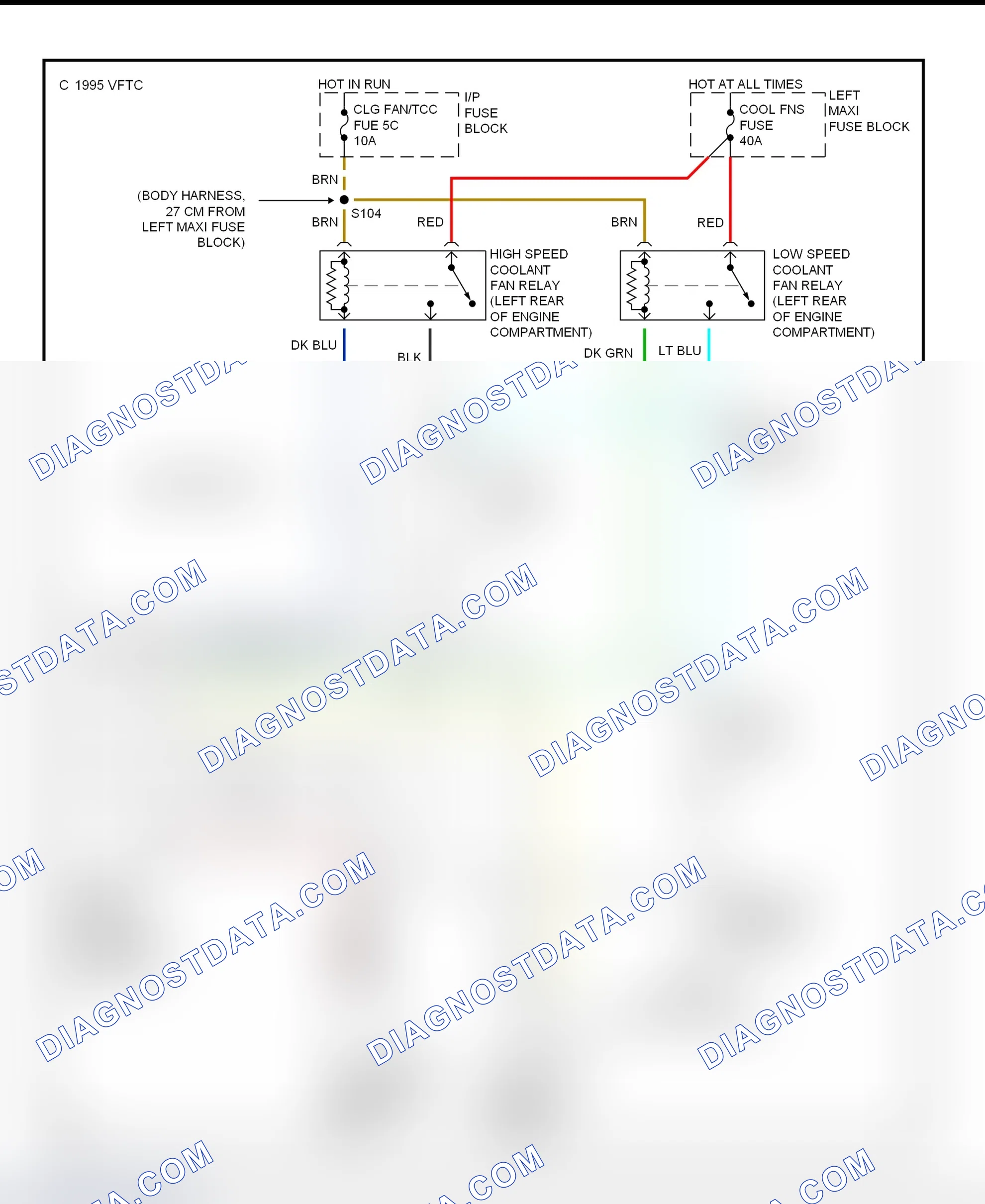 Scheme 7: Cooling Fan System Wiring Diagram (1998 Bonneville, Eight Eight, LeSabre, LSS & Regency)