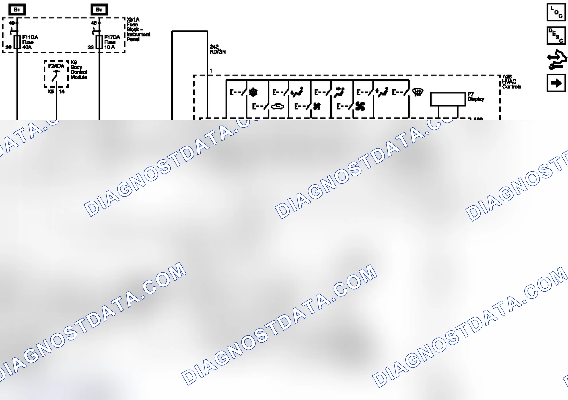 Scheme 1: Power, Ground, Serial Data, Blower Control and HVAC Control Inputs