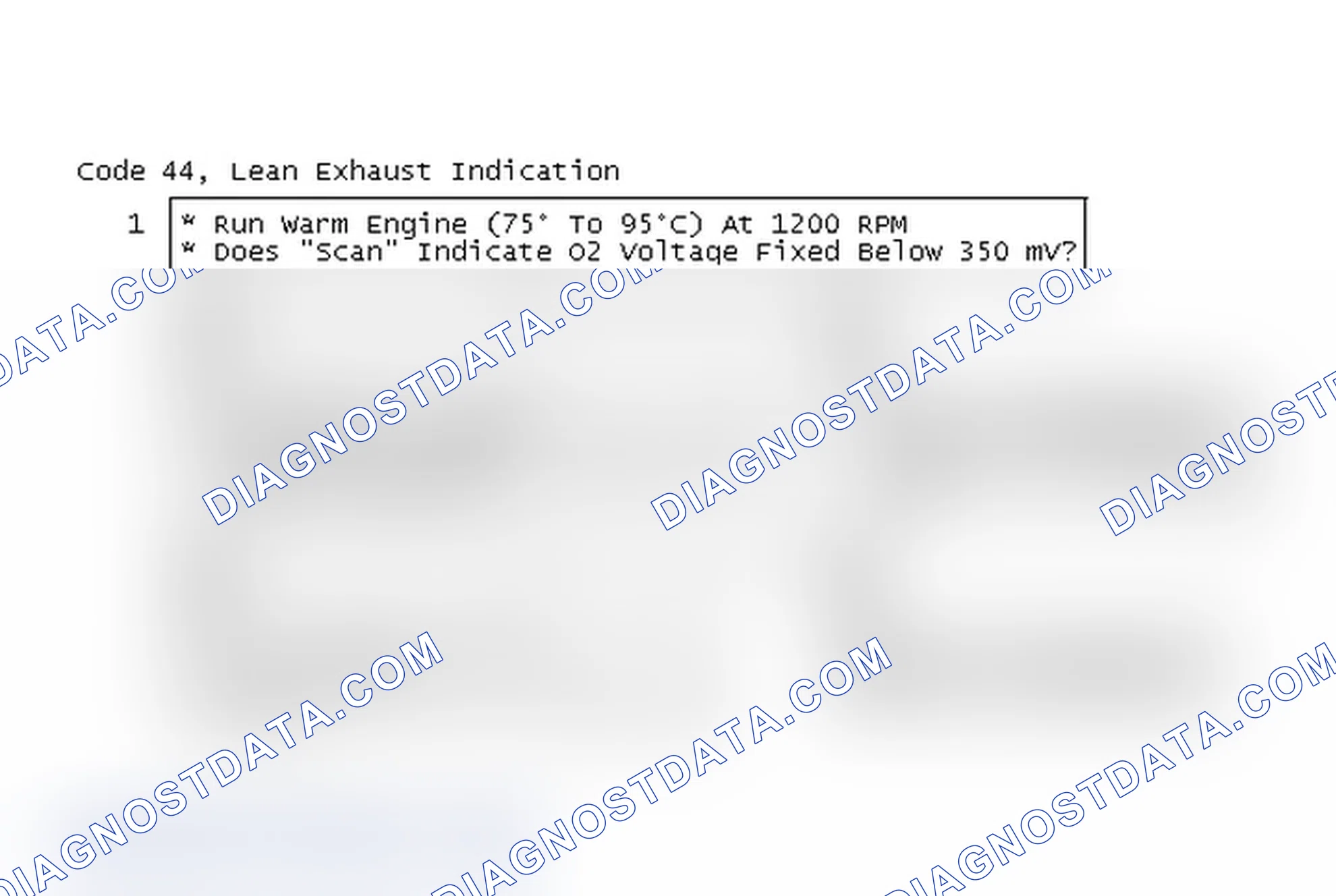 Scheme 76: Code 44, Lean Exhaust Indication
