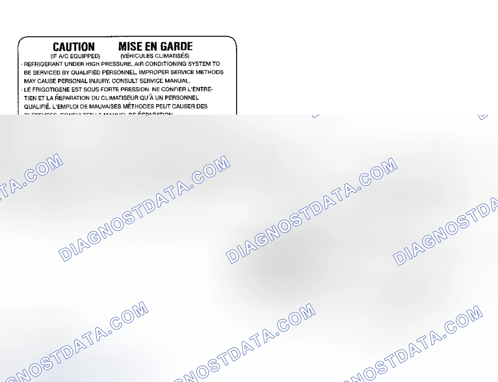 Scheme 18: Underhood A/C Specification Labels
