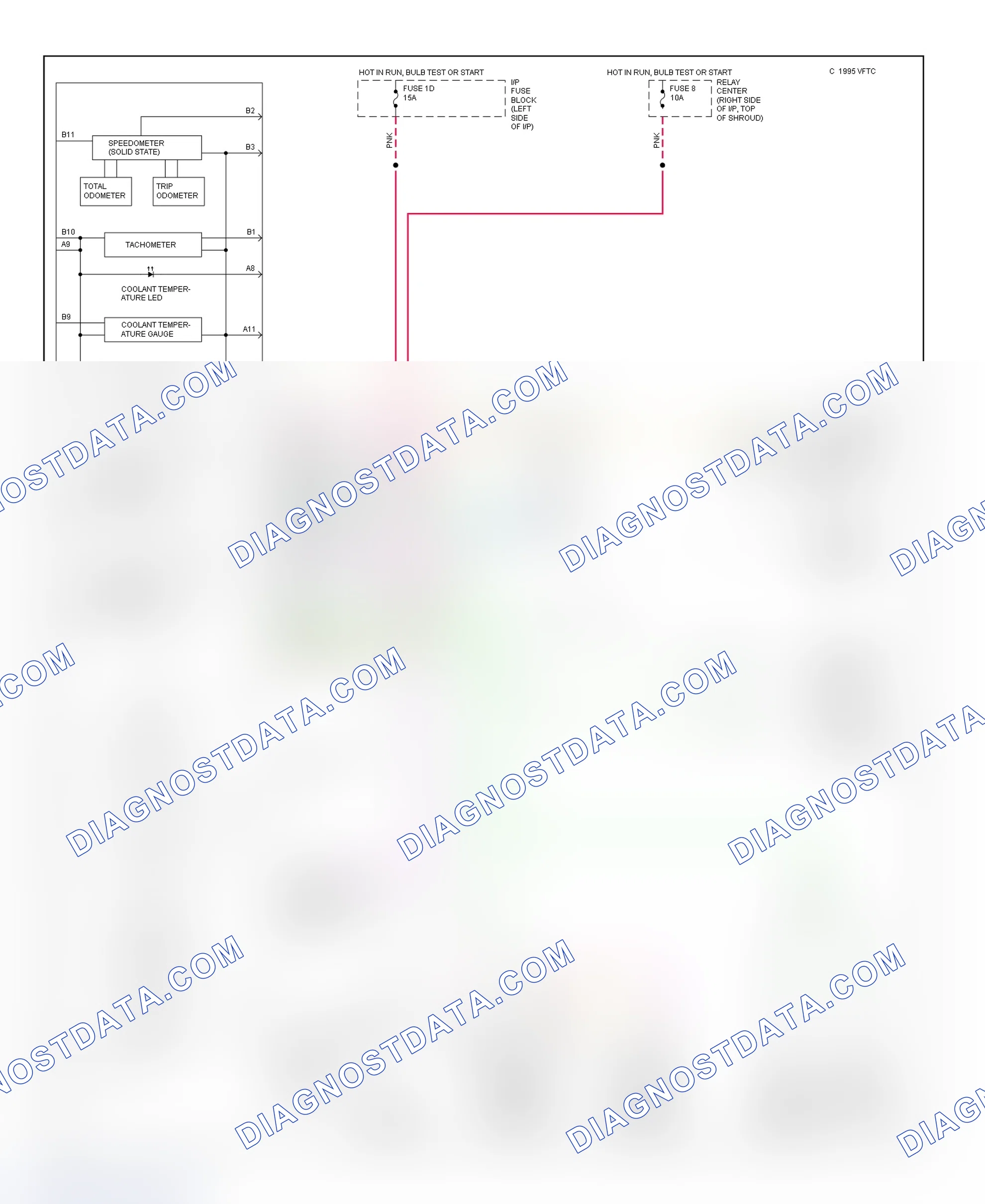Fig. 4: Instrument Panel Wiring Diagram (Gauges Cluster - 1 Of 2)