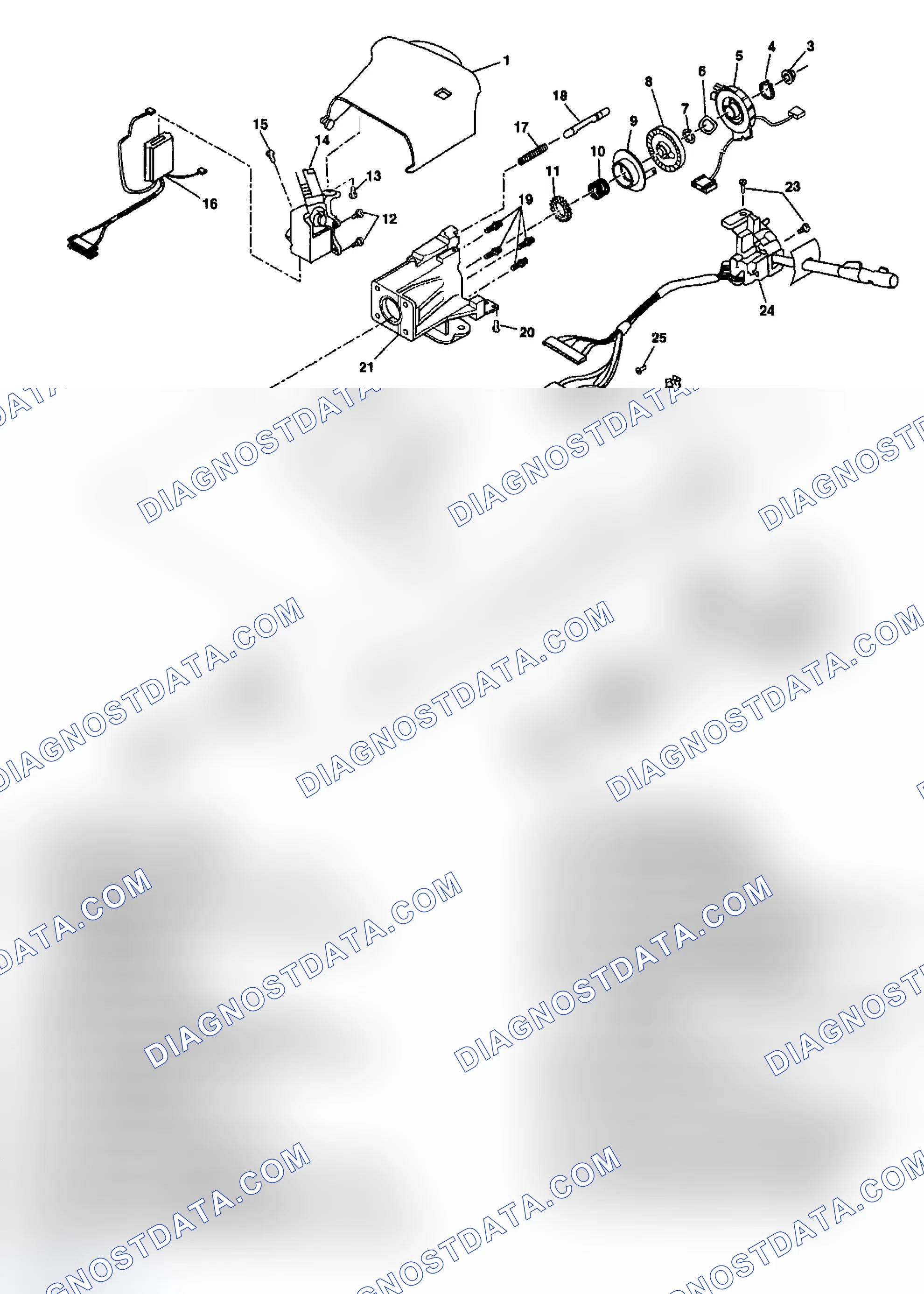 Scheme 4: Steering Column Disassembled View (Floor Shift Standard)