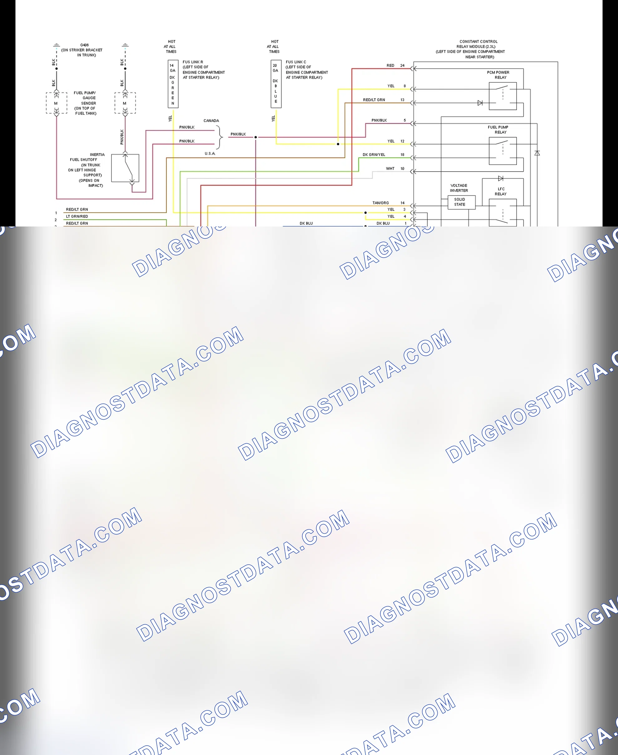 Scheme 61: EEC-IV Wiring Diagram (Tempo 2.3L & Topaz 2.3L - 2 Of 2)