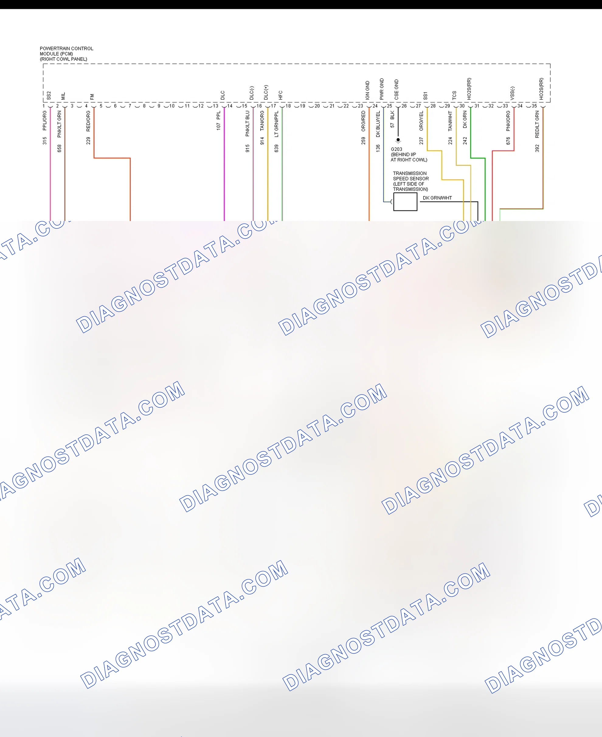 Scheme 174: EEC-V Wiring Diagram (Mustang 3.8L - 1 Of 6)