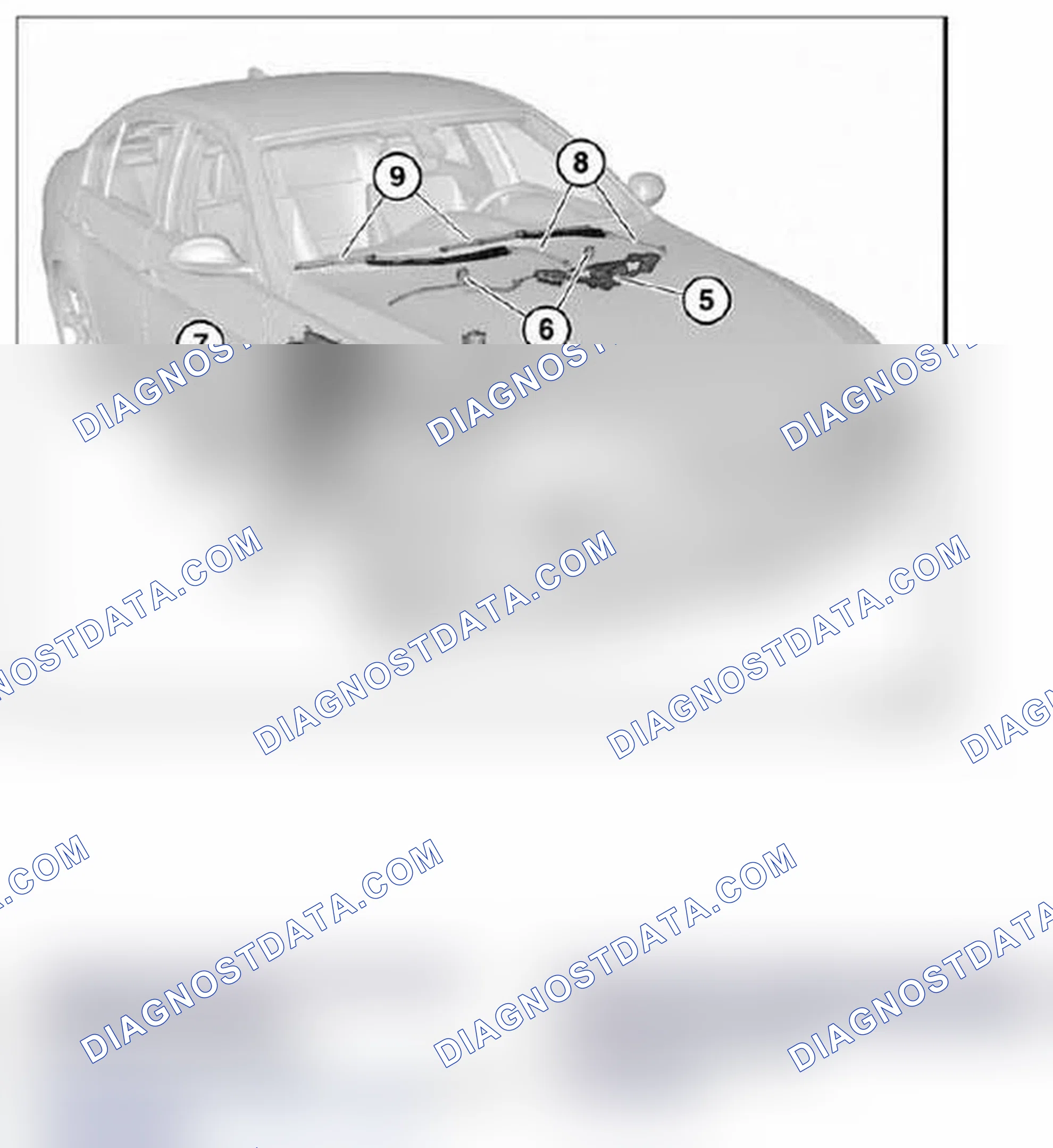 Scheme 1484: 61 61... Overview of windscreen wiper and washer system