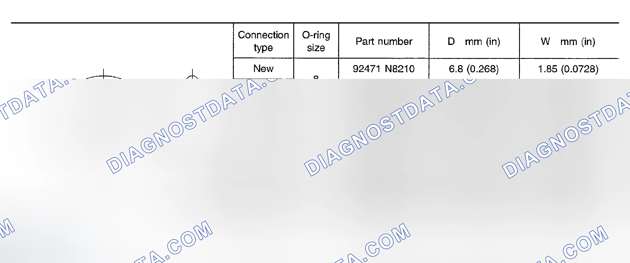 Scheme 126: O-Ring Part Numbers and Specifications