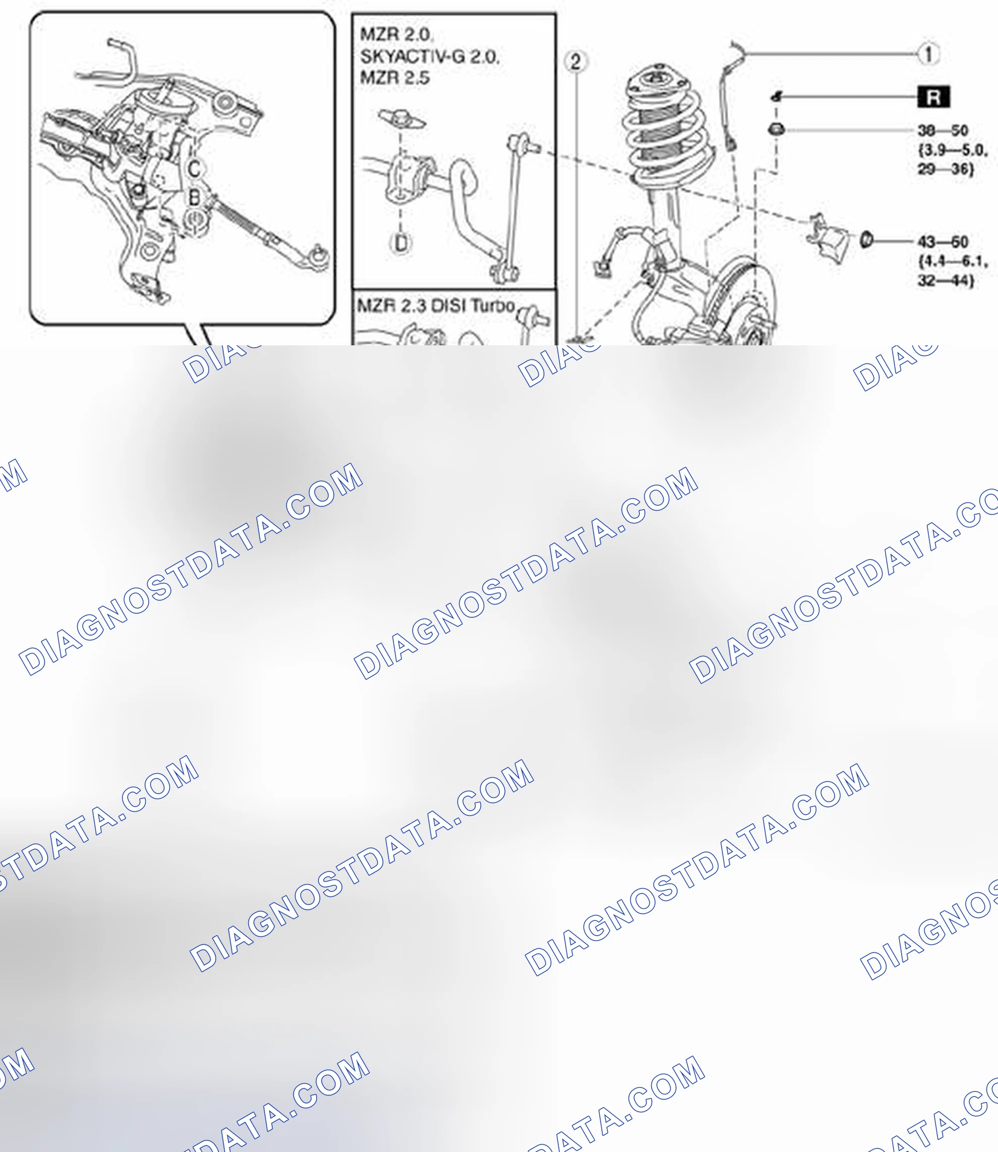 Scheme 14: Exploded View Of Front Lower Arm With Torque Specifications