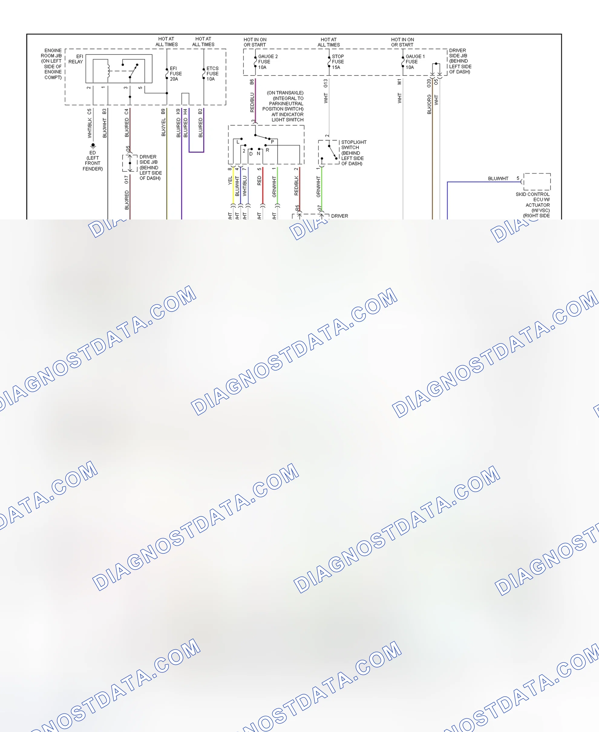 Scheme 27: Transaxle Electronic Control System Wiring Diagram (2002 ES 300 - 1 Of 2)