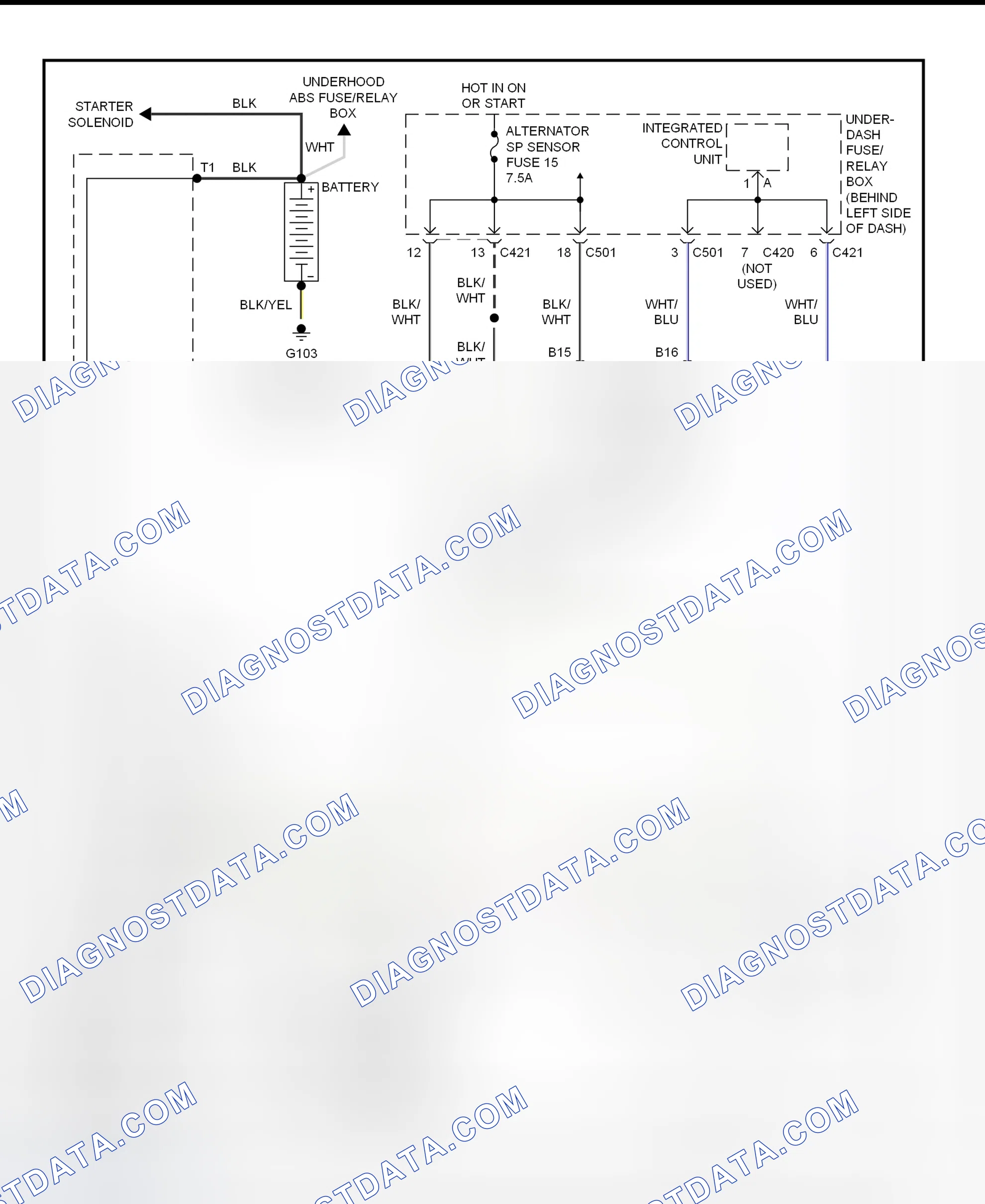Scheme 1: Charging System Wiring Diagram (Civic)