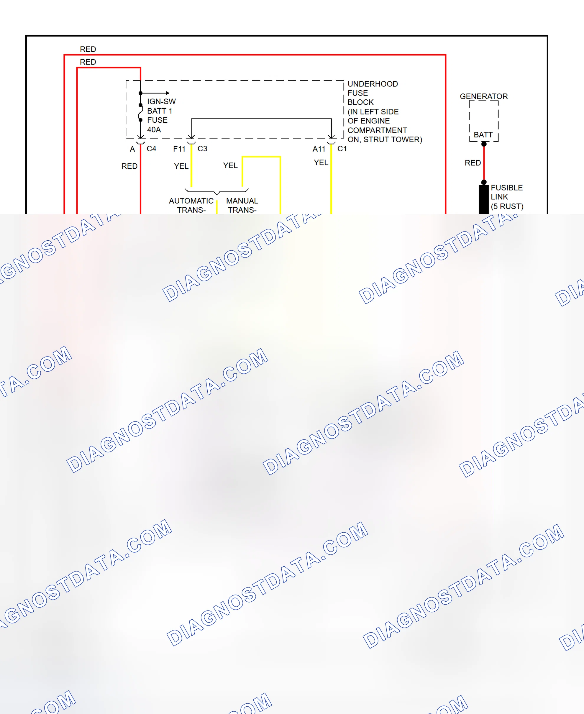 Fig. 4: Starting System Wiring Diagram (Alero & Grand Am)