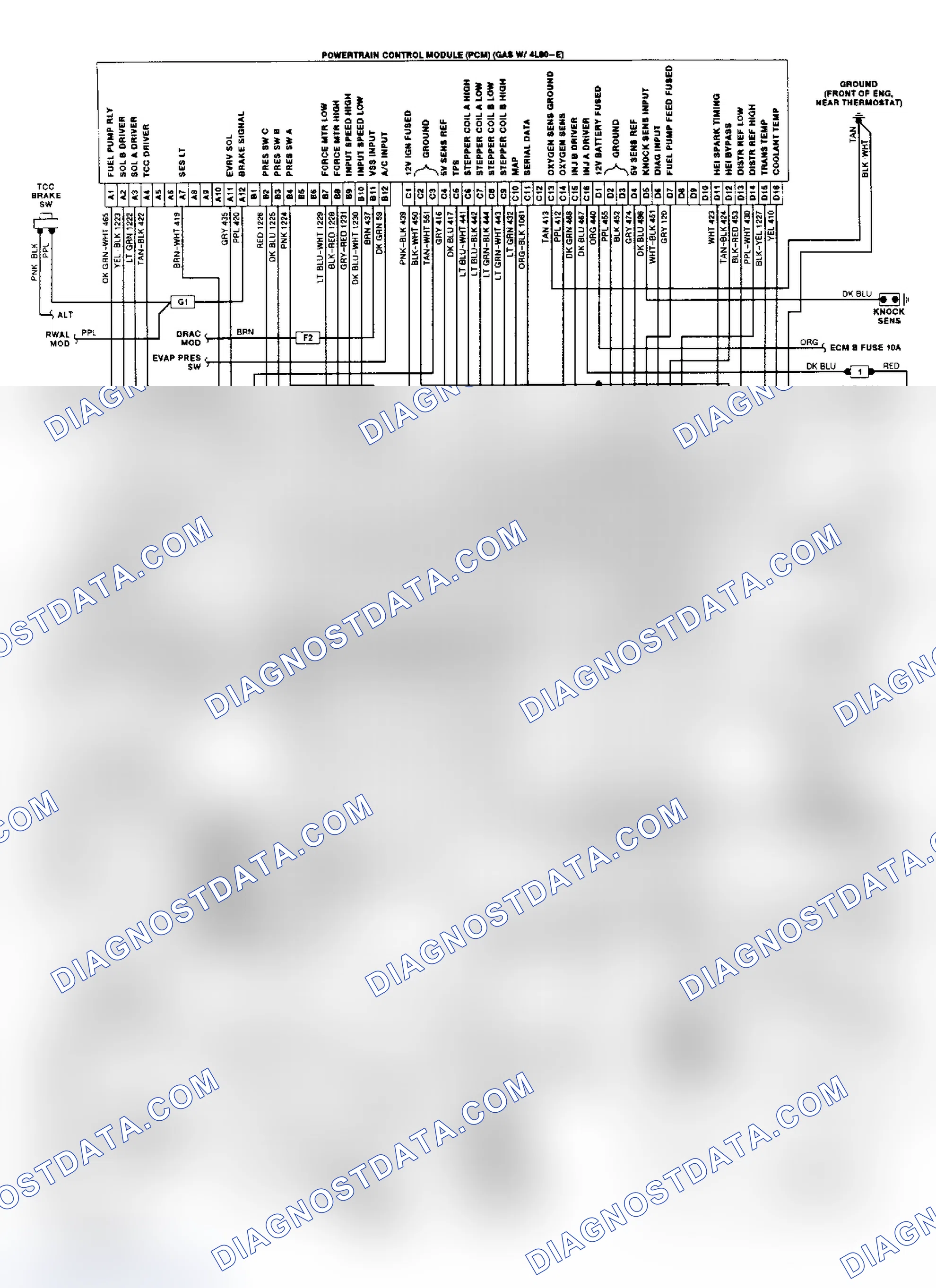 Scheme 13: Wiring Diagram ("G" Series 5.7L & 7.4L W/4L80-E Trans.)