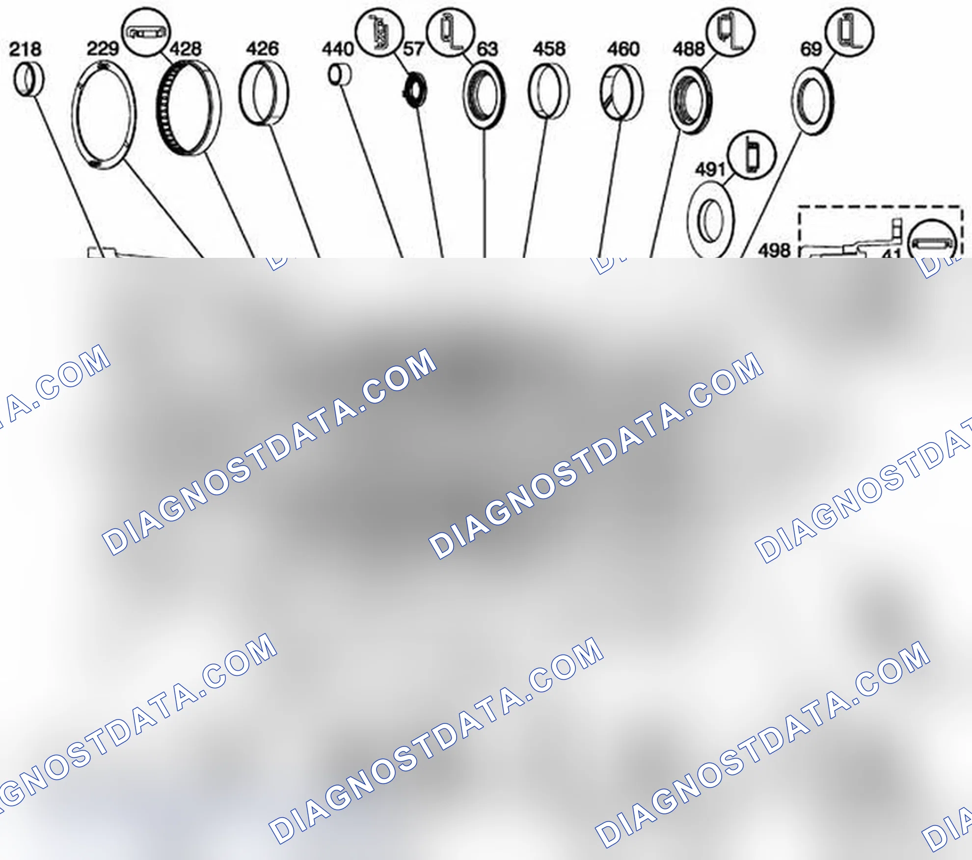 Scheme 95: Bushing, Bearing, and Washer Locations (6L45)