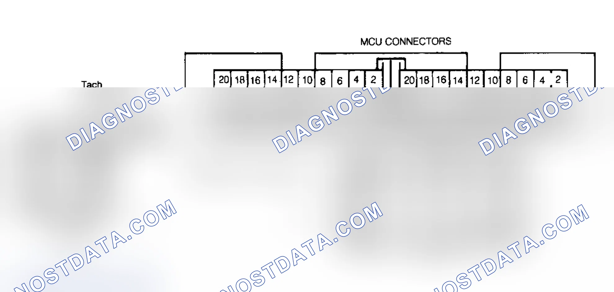 Scheme 61: Connector Pin Locations Perform tests on circuits as required by connecting meter to appropriate connector pins.